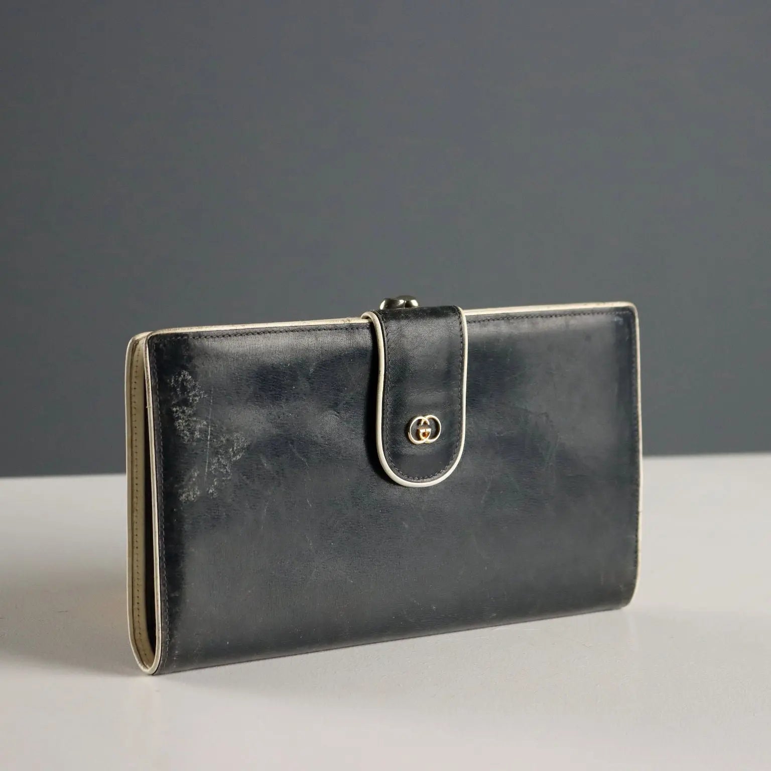 Gucci Vintage Wallet Blue Leather Metal Italy 1960s-1970s | Clothing & House Linens | Vintage