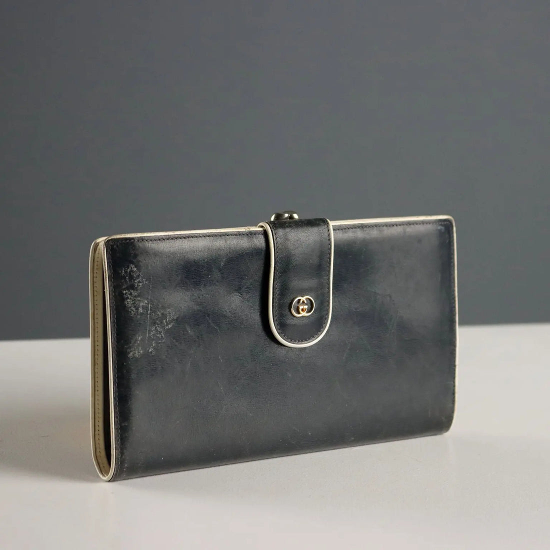 Gucci Vintage Wallet Blue Leather Metal Italy 1960s-1970s | Clothing & House Linens | Vintage