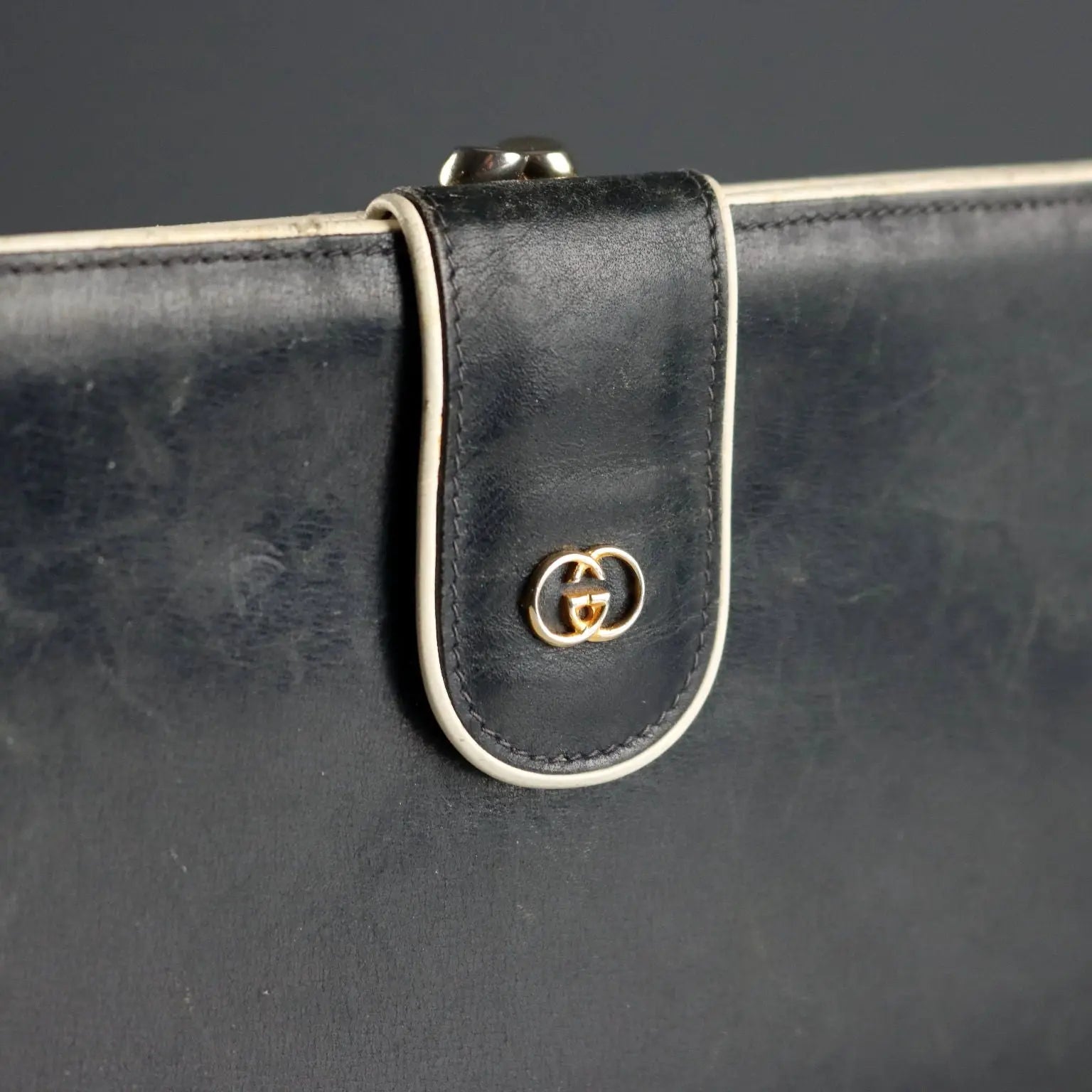 Gucci Vintage Wallet Blue Leather Metal Italy 1960s-1970s | Clothing & House Linens | Vintage