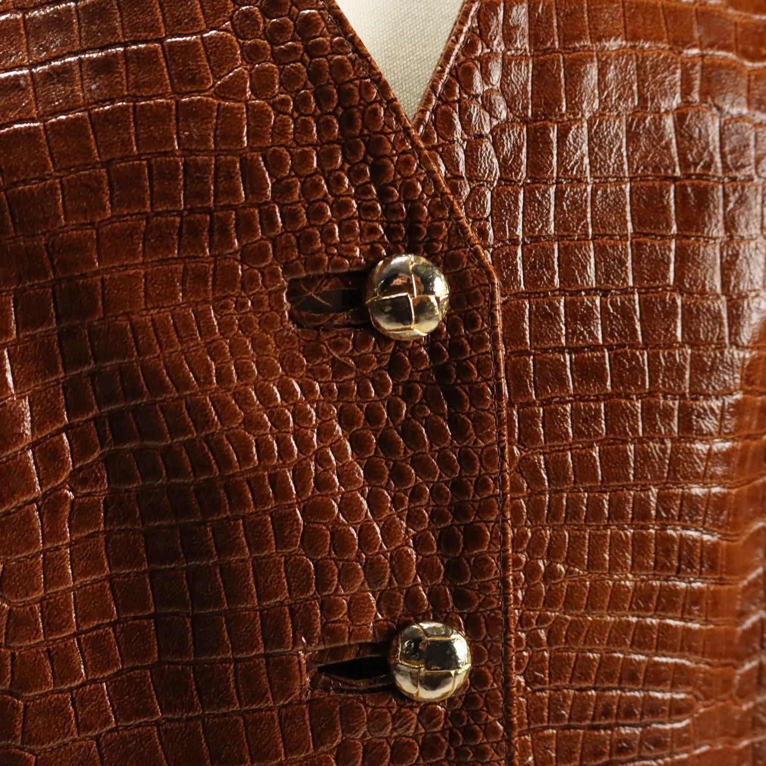 Escada Vintage Leather Vest UK Size 12 Germany 1980s