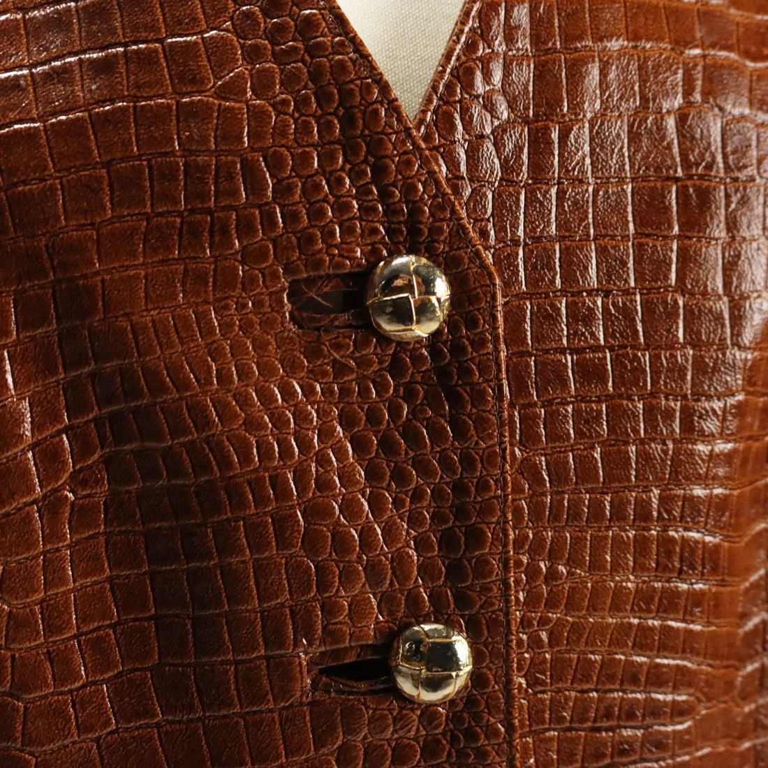 Escada Vintage Leather Vest UK Size 12 Germany 1980s