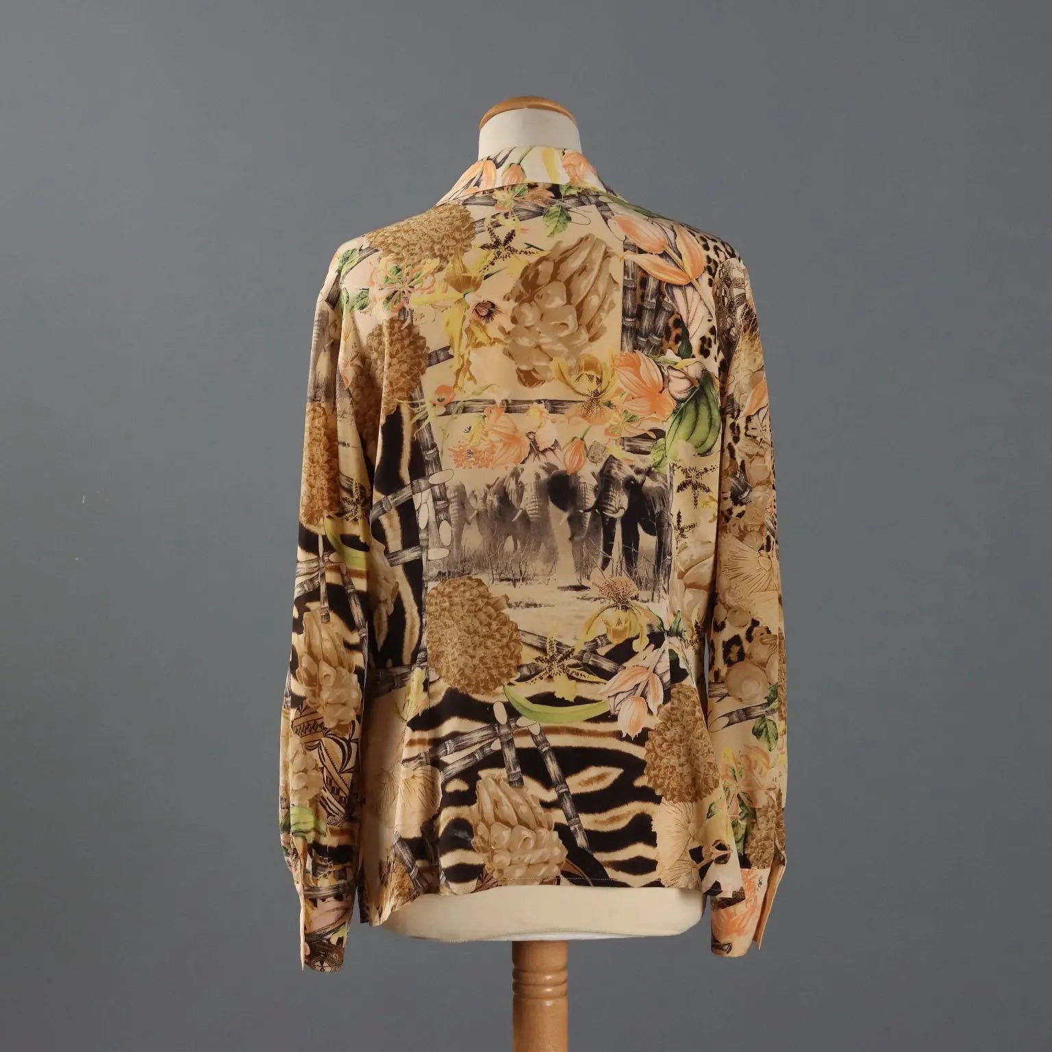 Escada Vintage Jungle Print Shirt Silk UK Size 12 Germany 1980s - UK Size 12 | Clothing & House Linens | Vintage