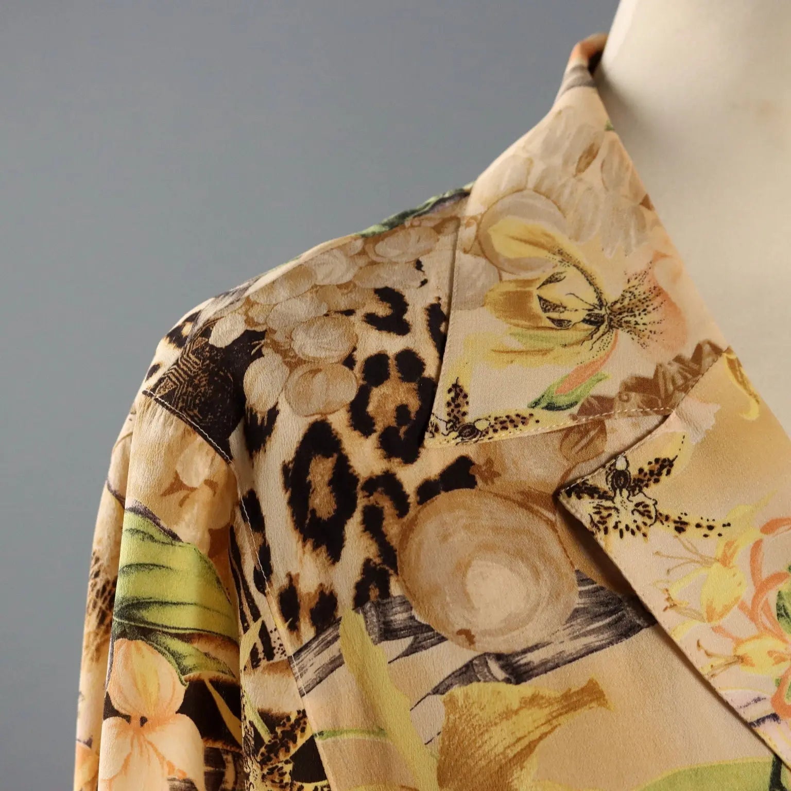 Escada Vintage Jungle Print Shirt Silk UK Size 12 Germany 1980s - UK Size 12 | Clothing & House Linens | Vintage