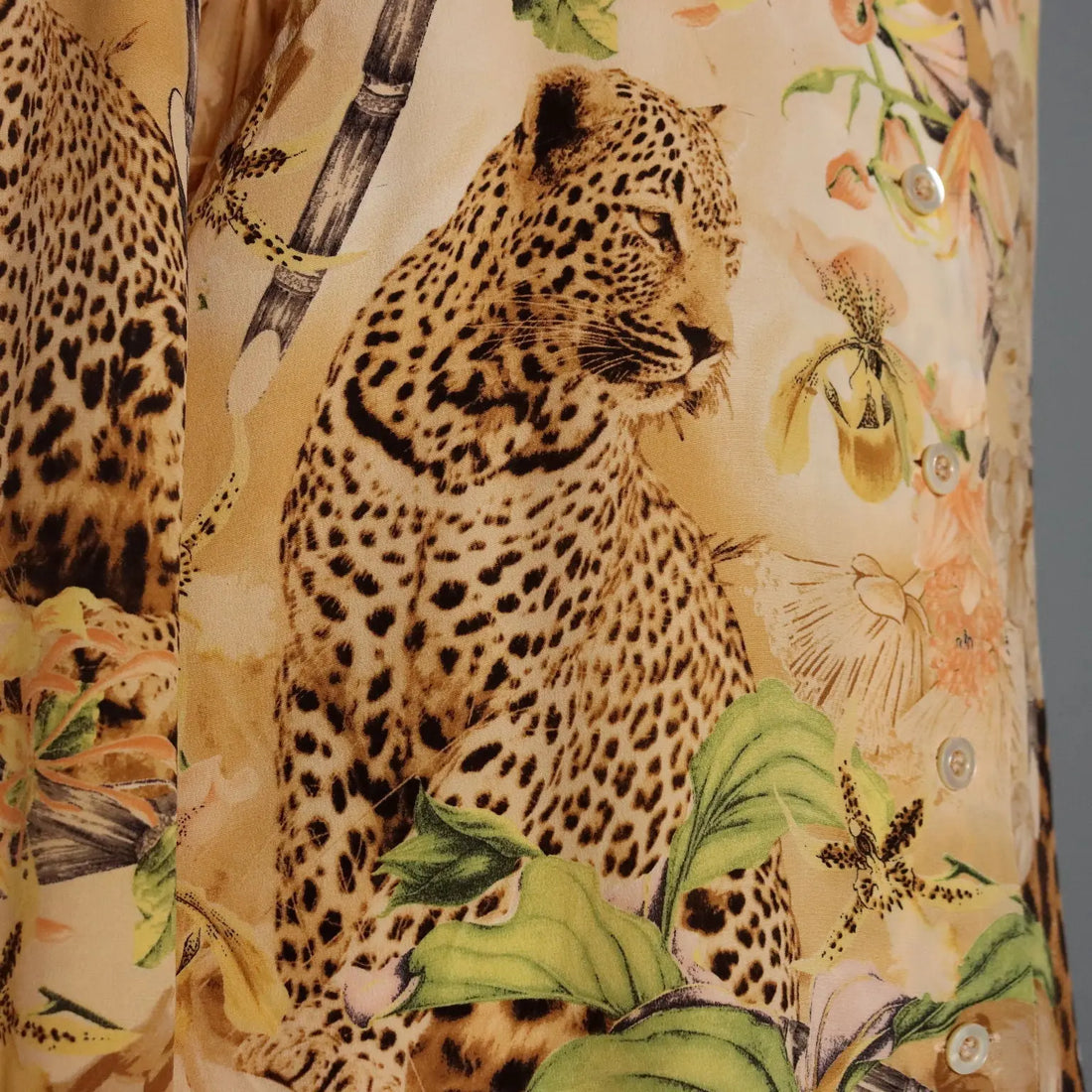 Escada Vintage Jungle Print Shirt Silk UK Size 12 Germany 1980s - UK Size 12 | Clothing & House Linens | Vintage