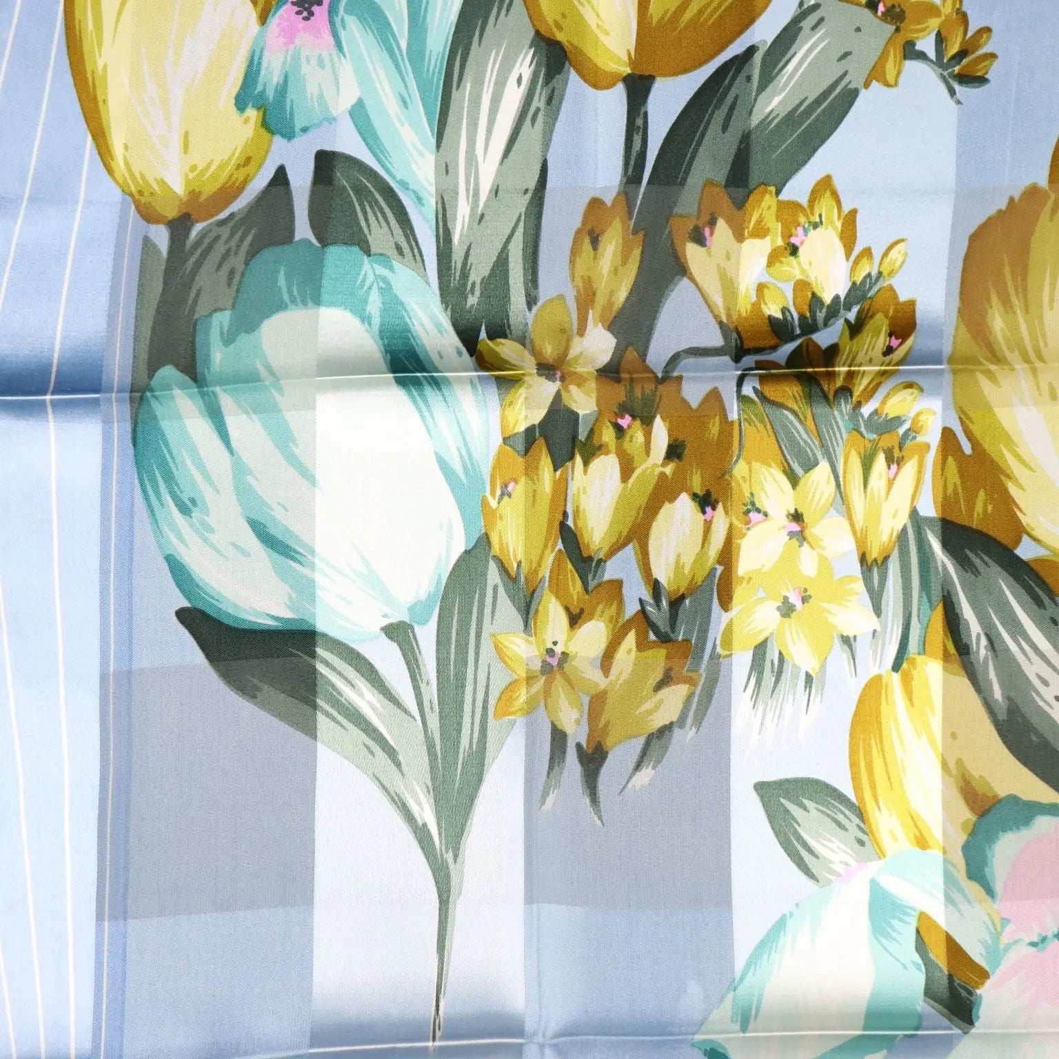 Balenciaga Vintage Scarf Silk Flower Pattern France 1970s