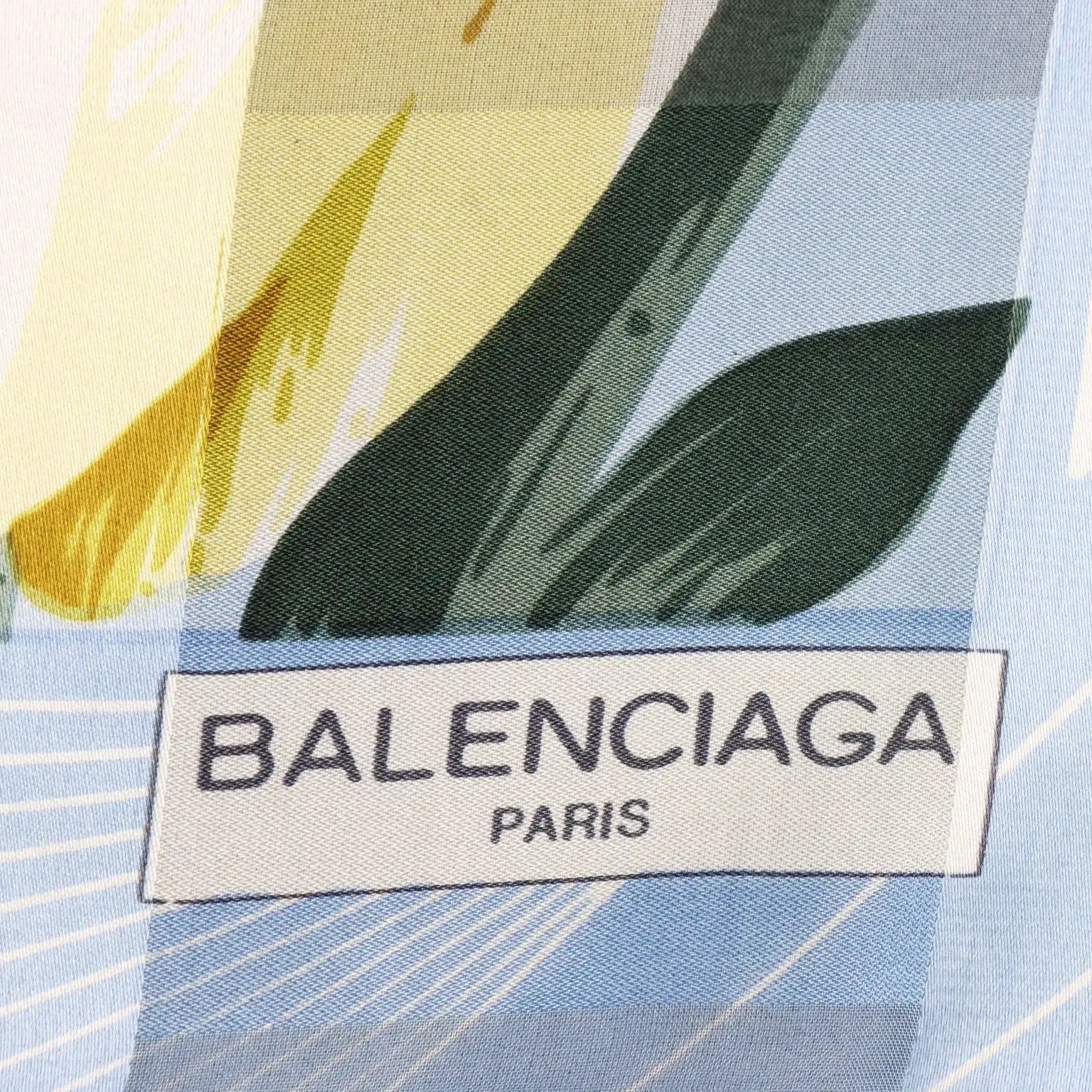 Balenciaga Vintage Scarf Silk Flower Pattern France 1970s
