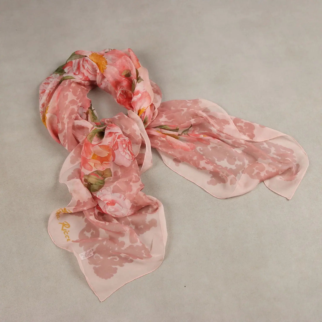 Vintage Scarf Nina Ricci Silk Voile Italy 1980s-1990s