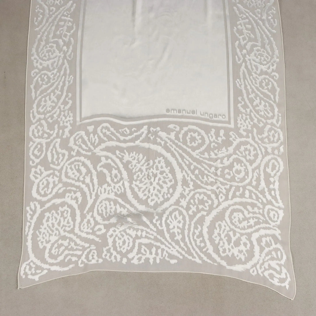 Vintage Ungaro Scarf White Silk France 1980s