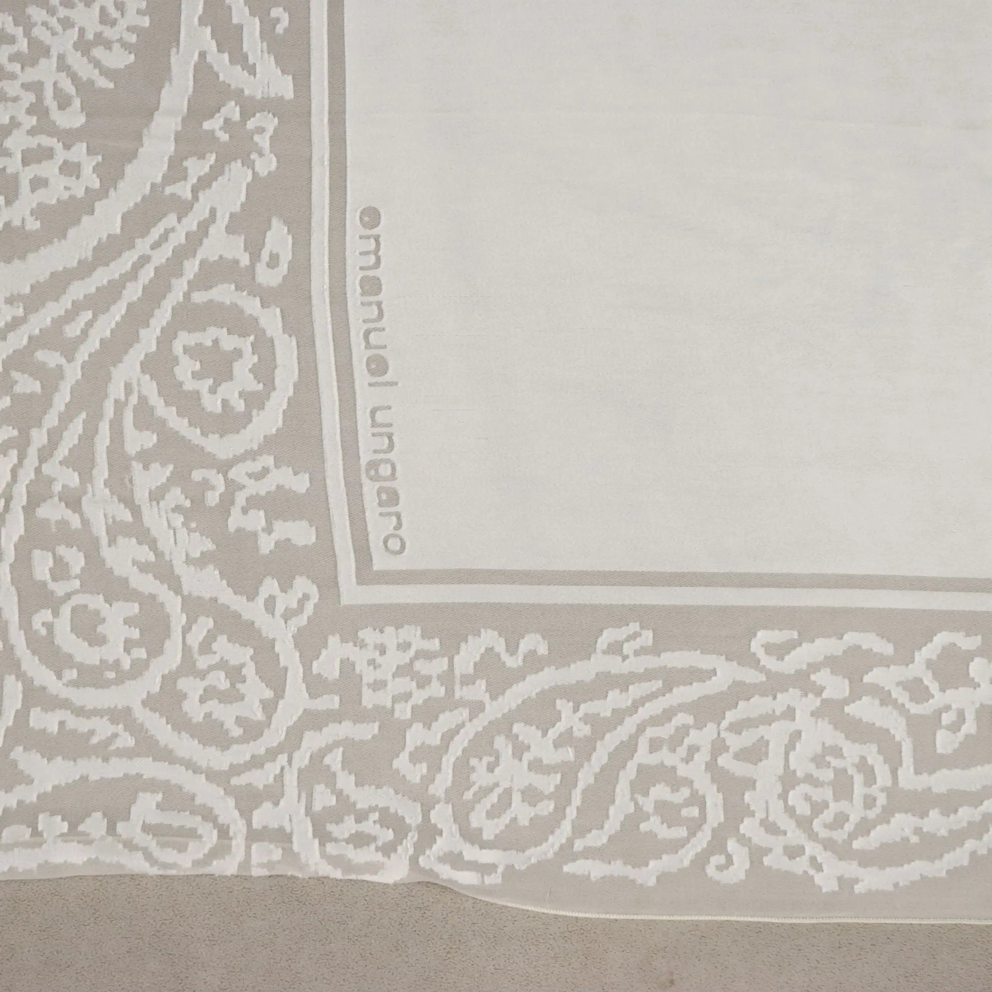 Vintage Ungaro Scarf White Silk France 1980s