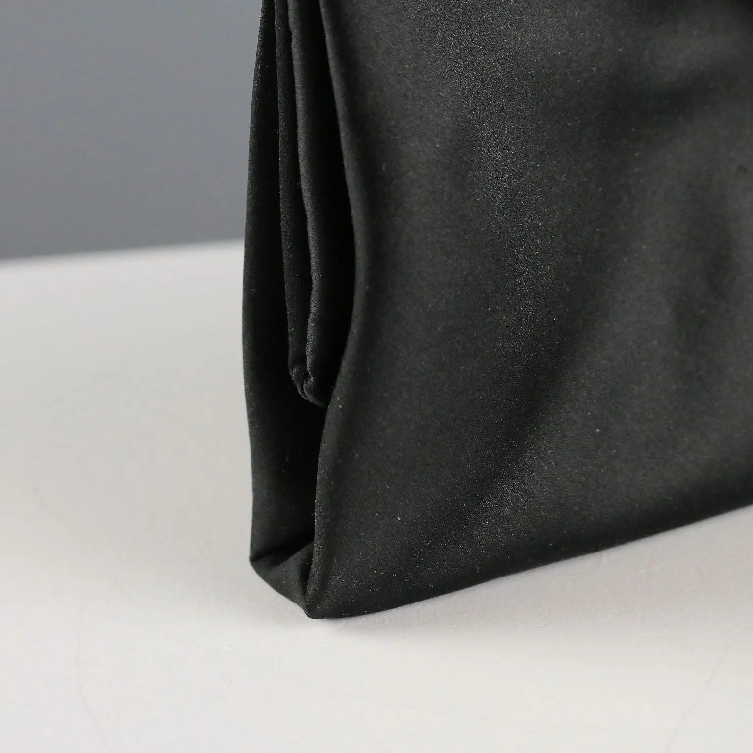 Vintage Evening Clutch Black Satin Italy 1950s-1960s