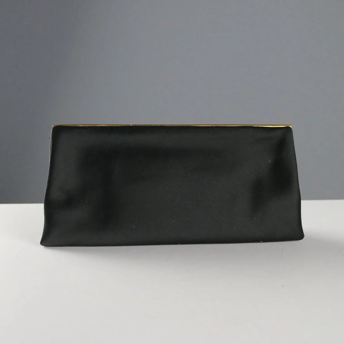 Vintage Evening Clutch Black Satin Italy 1950s-1960s