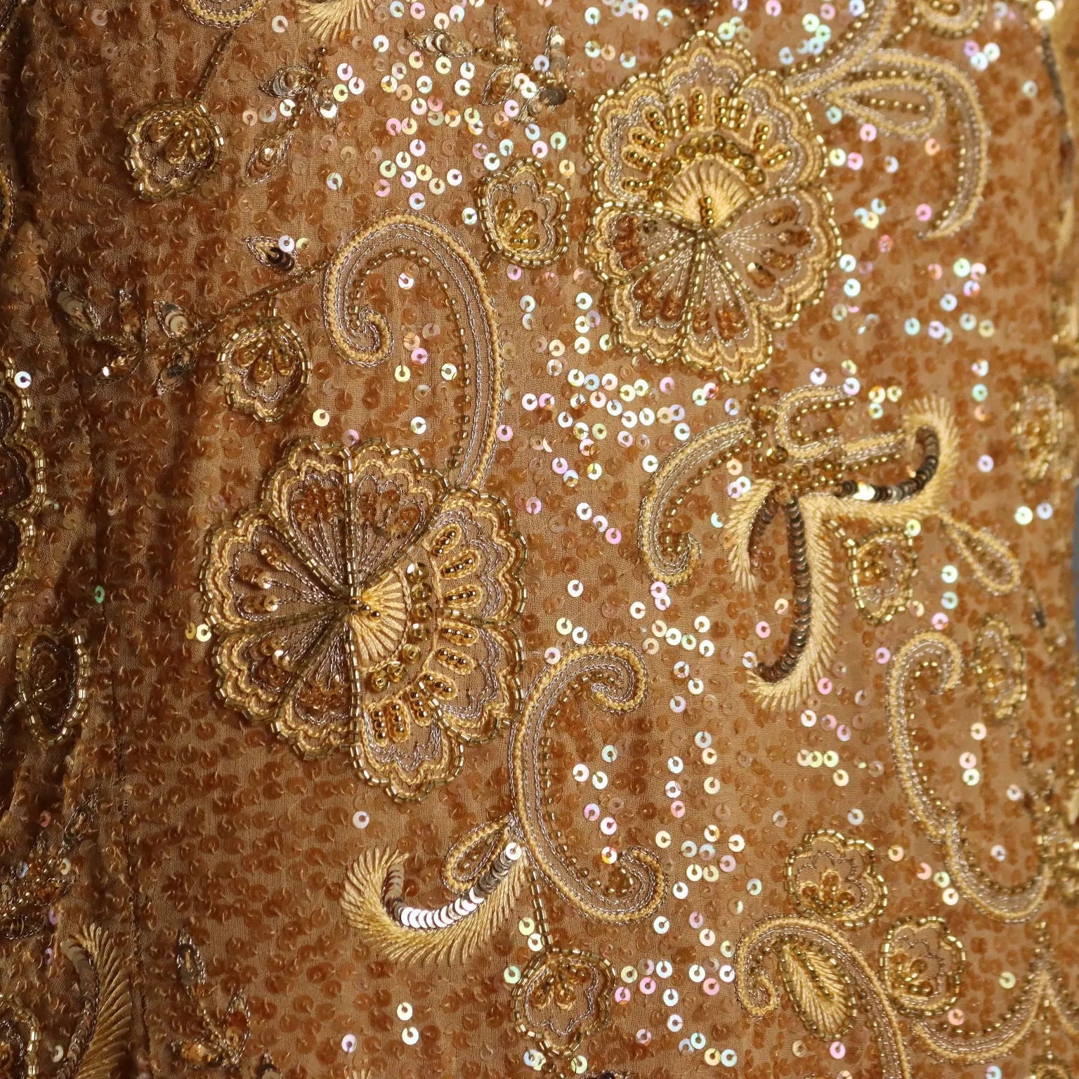 Vintage Dress Silk Gold Embroideries UK Size 12/14 Italy 1980s-1990s - UK Size 12/14 | Clothing & House Linens | Vintage