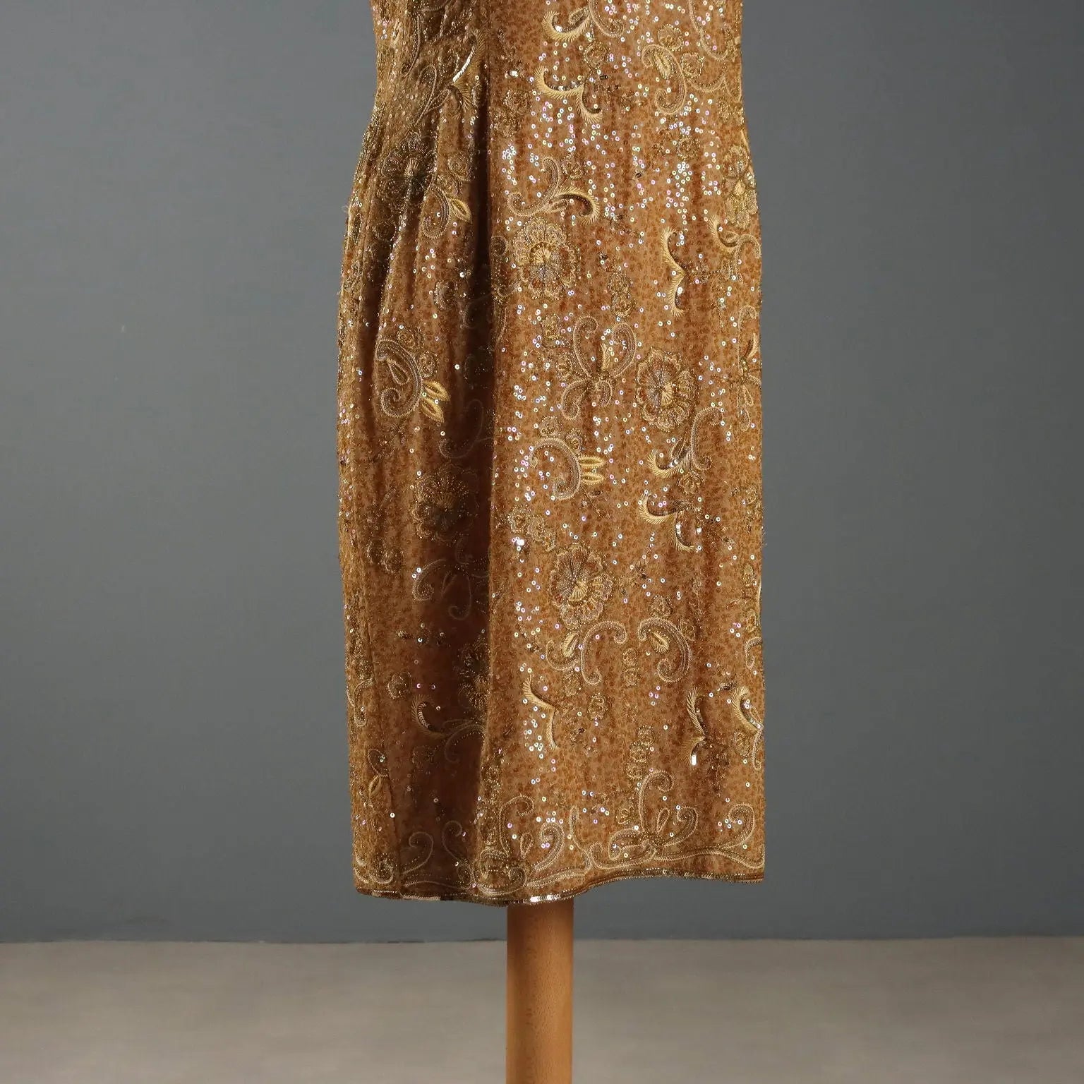 Vintage Dress Silk Gold Embroideries UK Size 12/14 Italy 1980s-1990s - UK Size 12/14 | Clothing & House Linens | Vintage