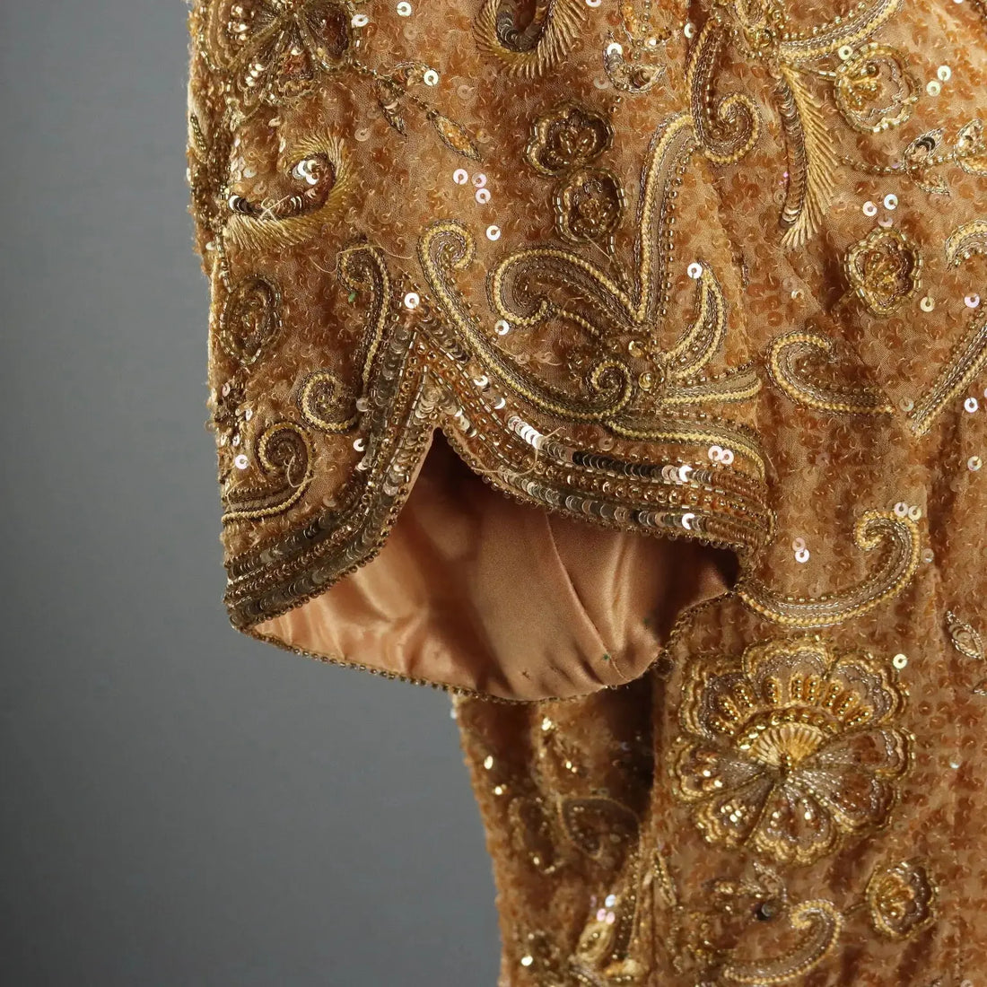 Vintage Dress Silk Gold Embroideries UK Size 12/14 Italy 1980s-1990s - UK Size 12/14 | Clothing & House Linens | Vintage