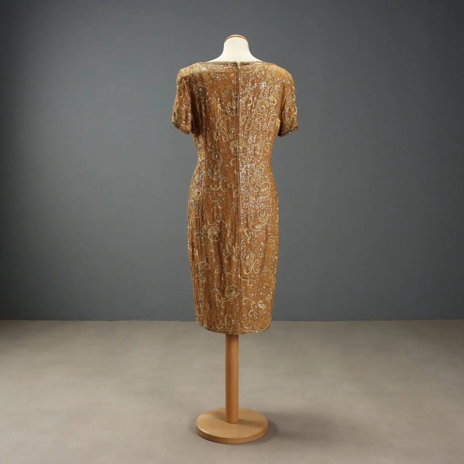 Vintage Dress Silk Gold Embroideries UK Size 12/14 Italy 1980s-1990s - UK Size 12/14 | Clothing & House Linens | Vintage