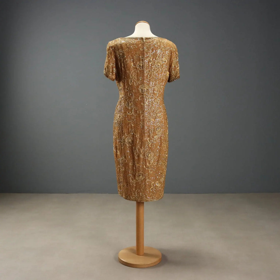 Vintage Dress Silk Gold Embroideries UK Size 12/14 Italy 1980s-1990s - UK Size 12/14 | Clothing & House Linens | Vintage