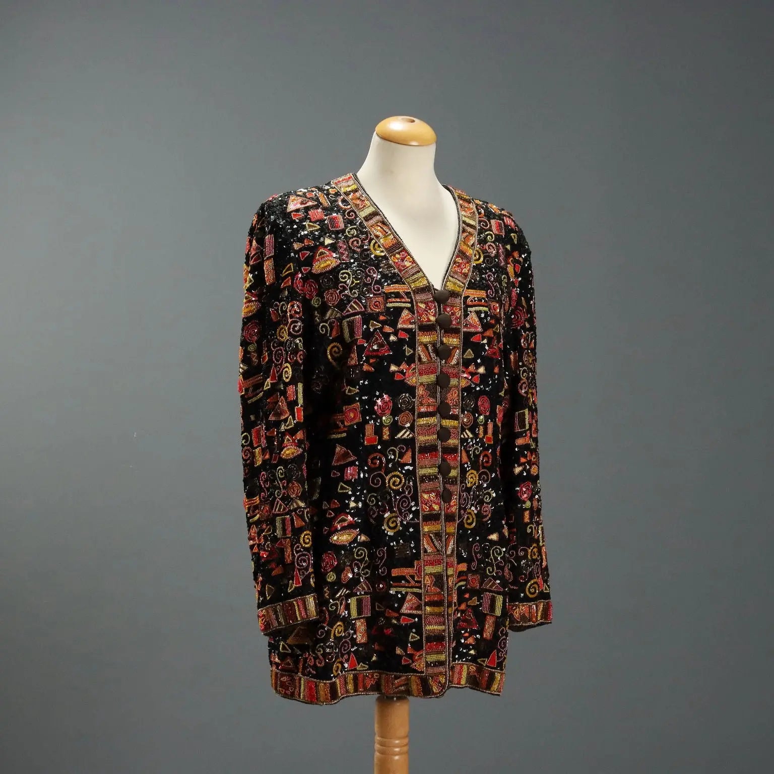 Vintage Jacket Embroidered Silk Paillettes UK Size 12/14 1980s - UK Size 12/14 | Clothing & House Linens | Vintage