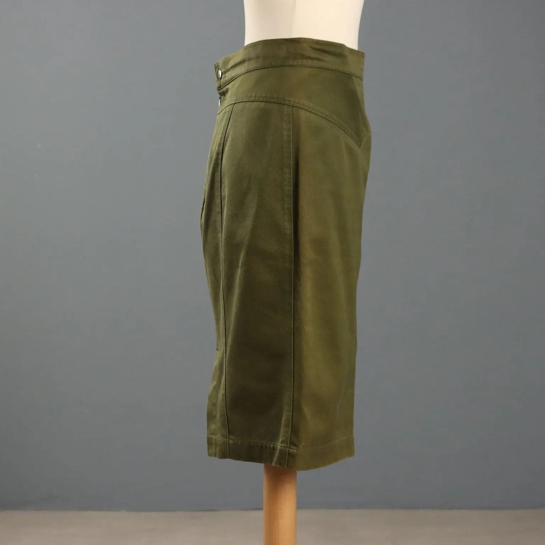 Alaia Vintage Skirt Green Cotton UK Size 10 Italy 1990s - UK Size 10 | Clothing & House Linens | Vintage