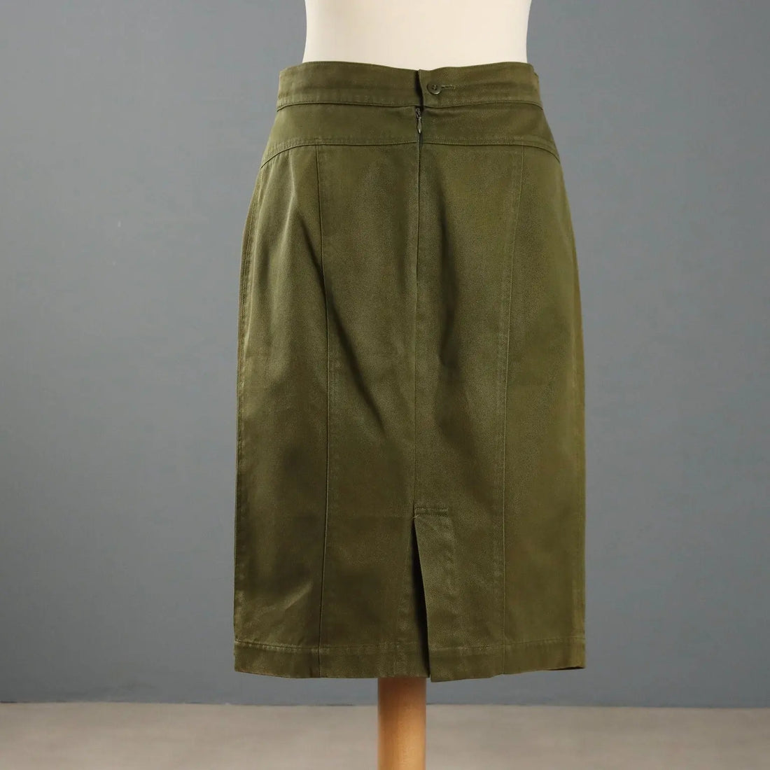 Alaia Vintage Skirt Green Cotton UK Size 10 Italy 1990s - UK Size 10 | Clothing & House Linens | Vintage