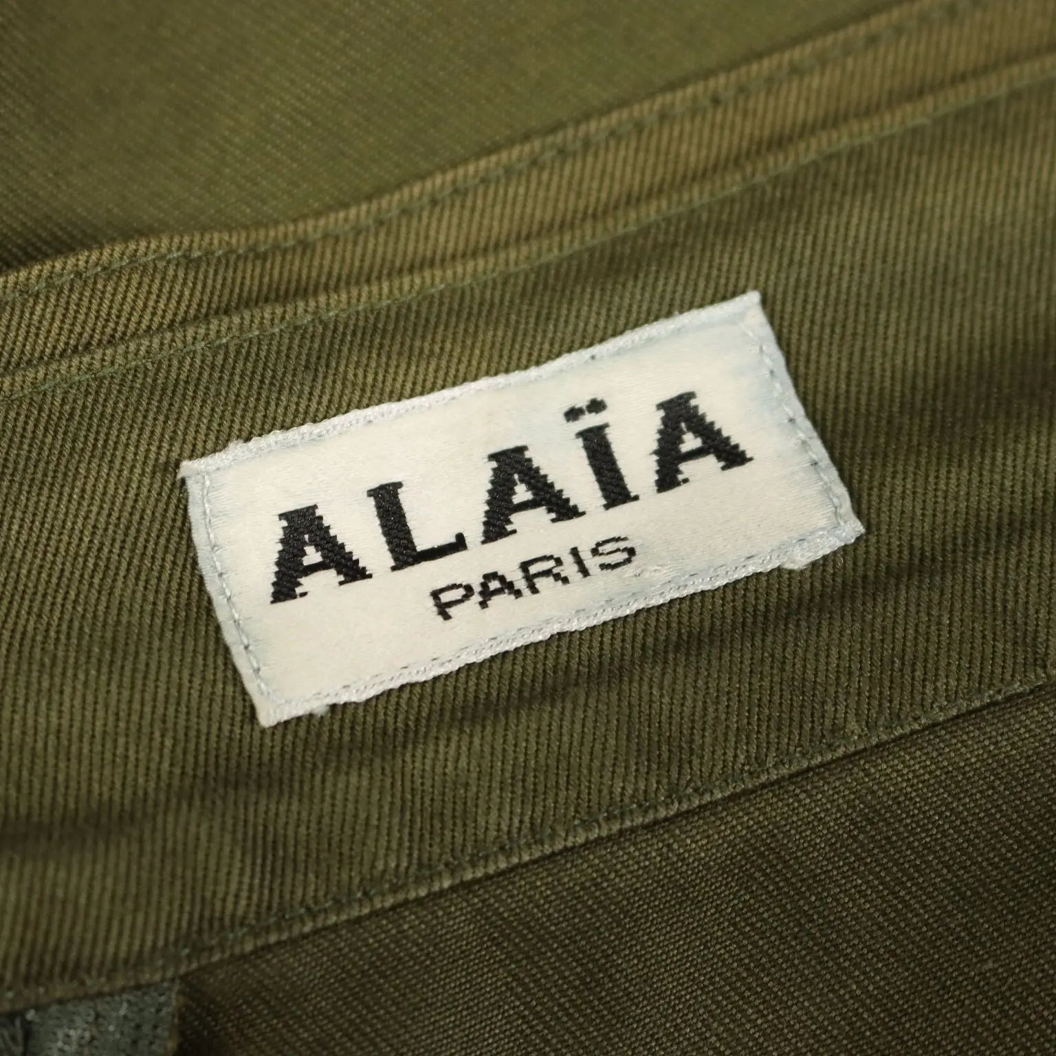 Alaia Vintage Skirt Green Cotton UK Size 10 Italy 1990s - UK Size 10 | Clothing & House Linens | Vintage