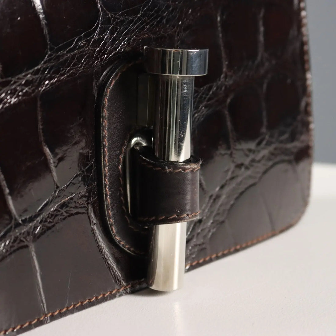 Gherardini Vintage Crocodile Print Bag Italy 1950s-1960s