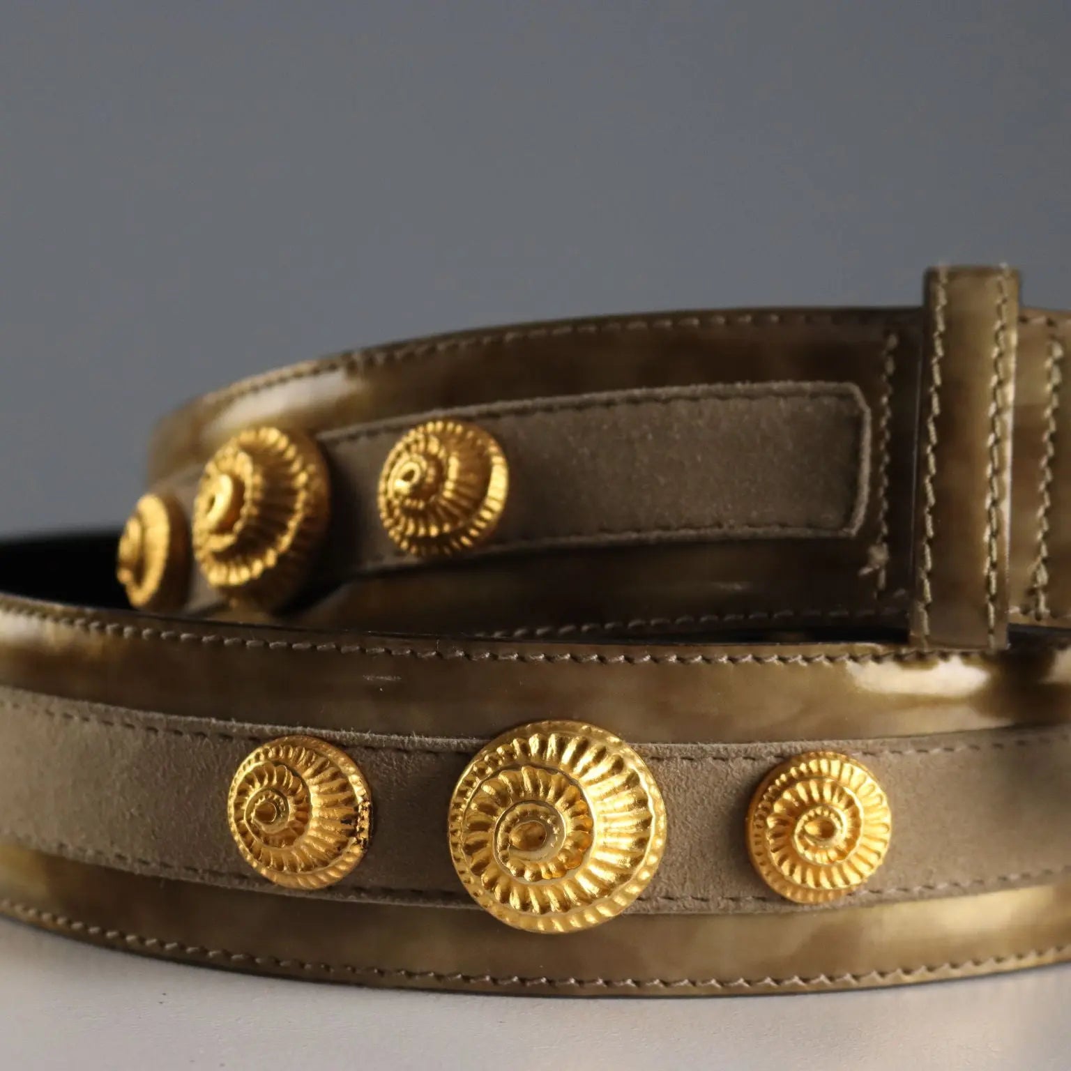 Escada Vintage Belt Leather with Shells Germany 1980s