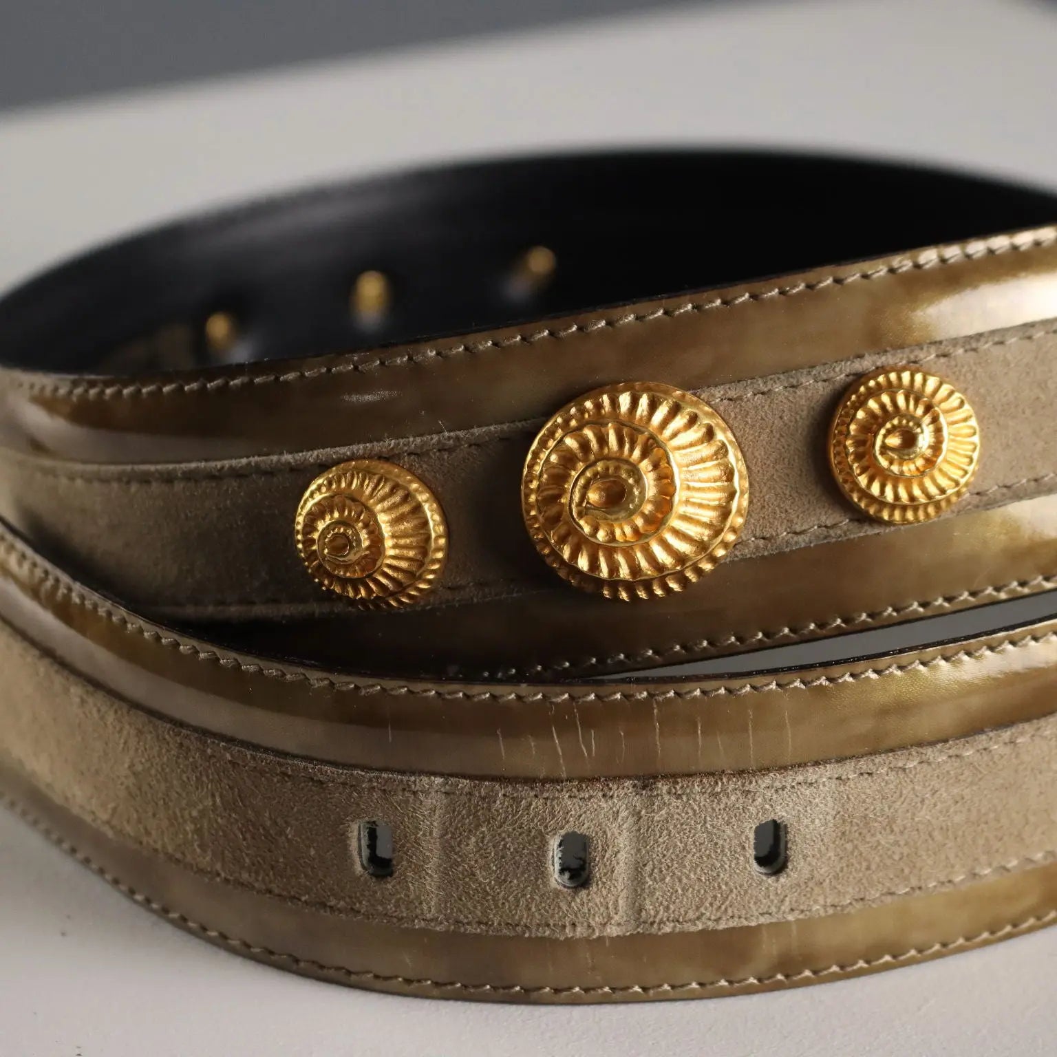 Escada Vintage Belt Leather with Shells Germany 1980s
