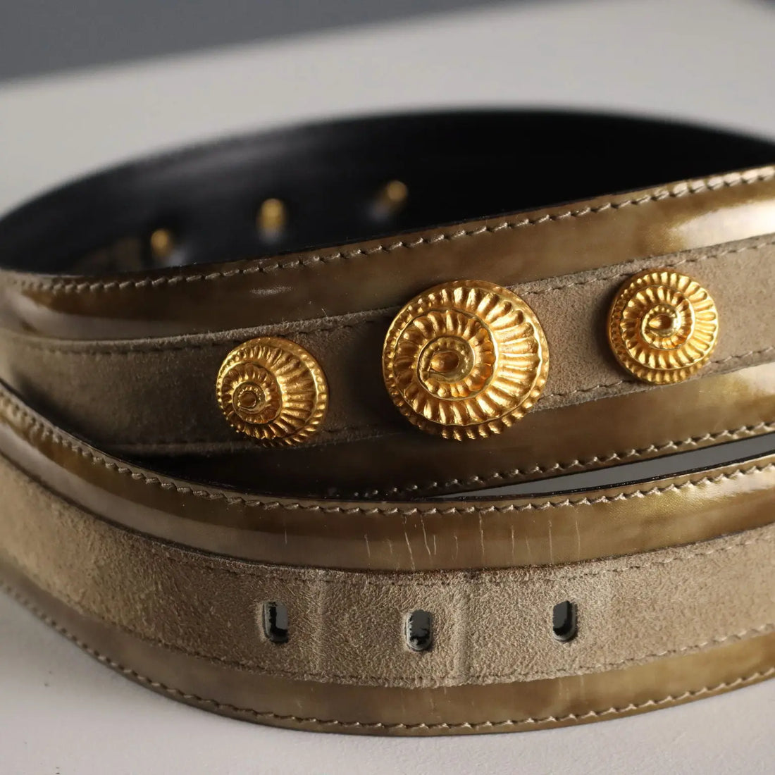 Escada Vintage Belt Leather with Shells Germany 1980s