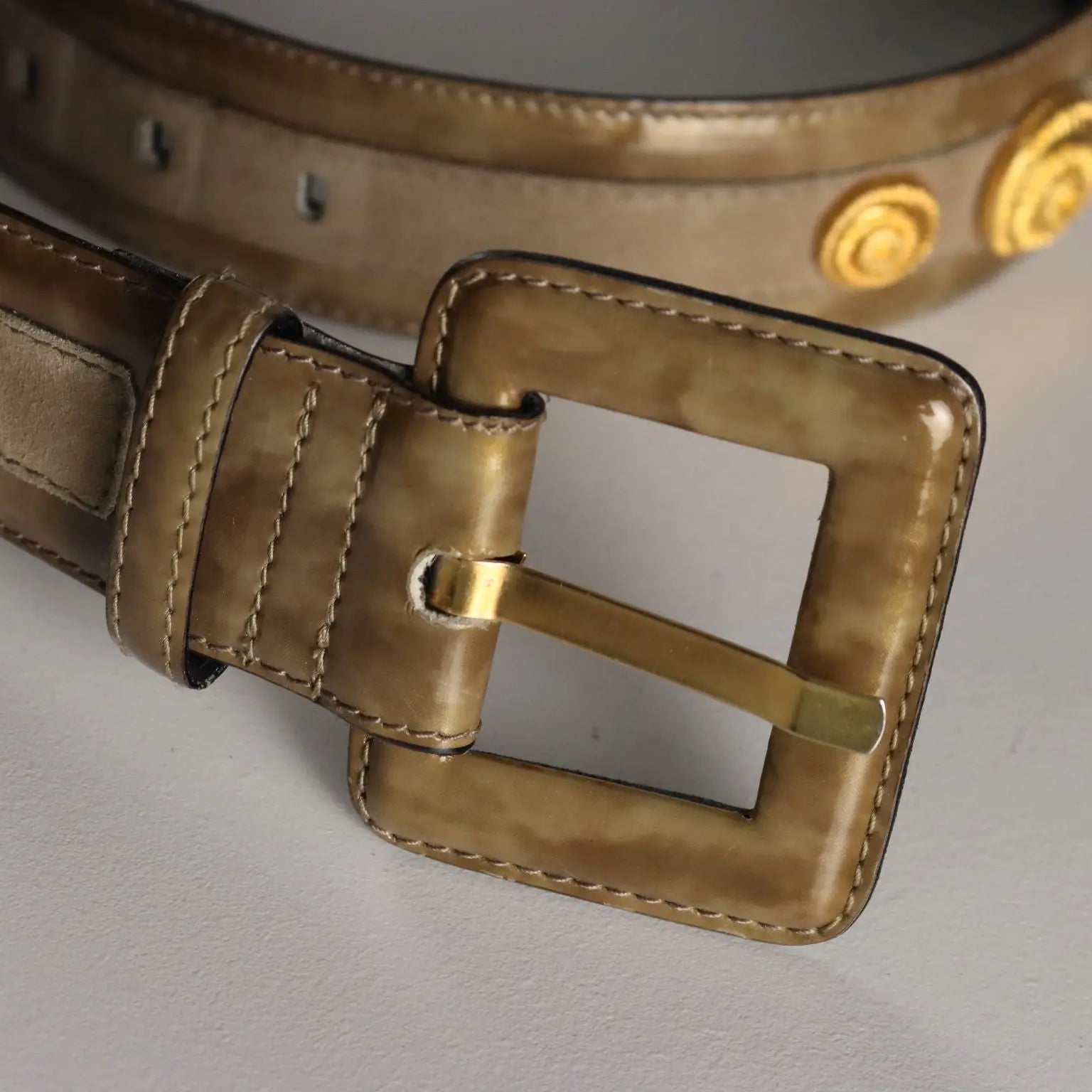 Escada Vintage Belt Leather with Shells Germany 1980s