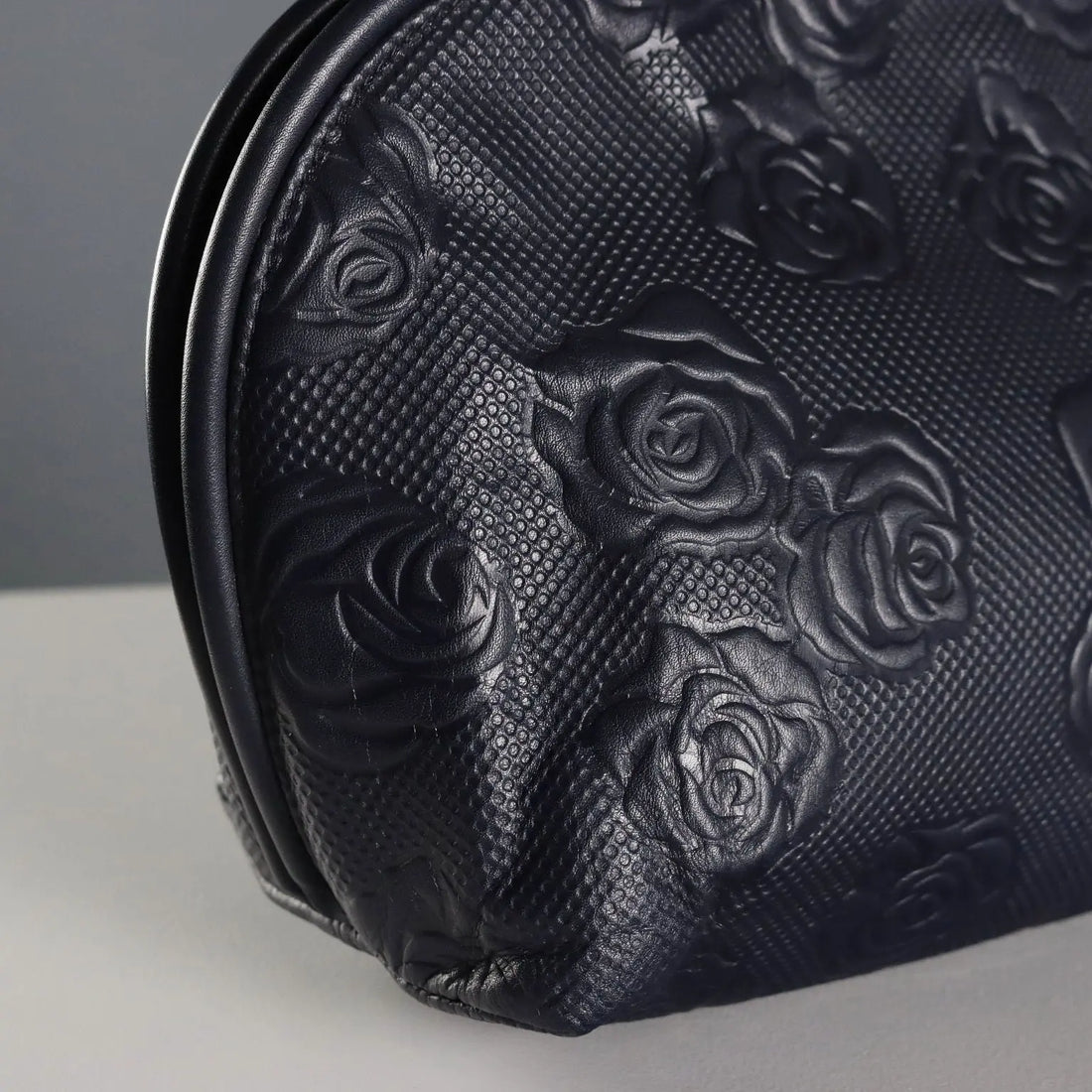 Ungaro Vintage Clutch Bag Blue Leather France 1980s-1990s
