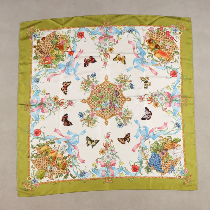 Vintage Gucci Scarf Silk V. Accornero Italy 1970s