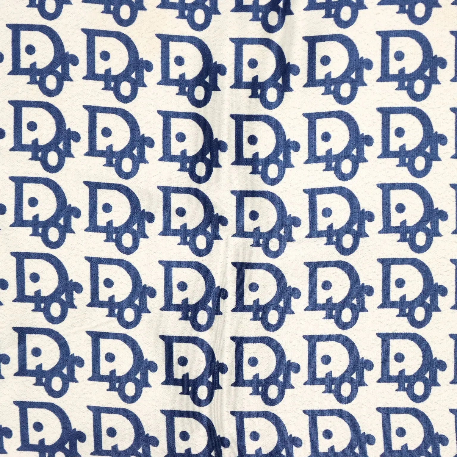 Dior Silk Scarf White Blue Oblique 1967