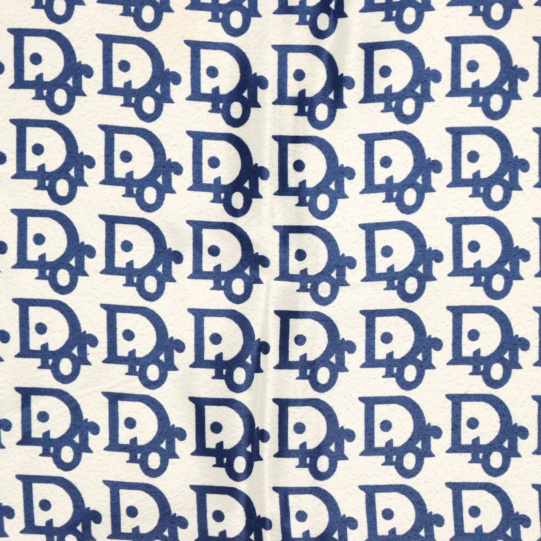 Dior Silk Scarf White Blue Oblique 1967