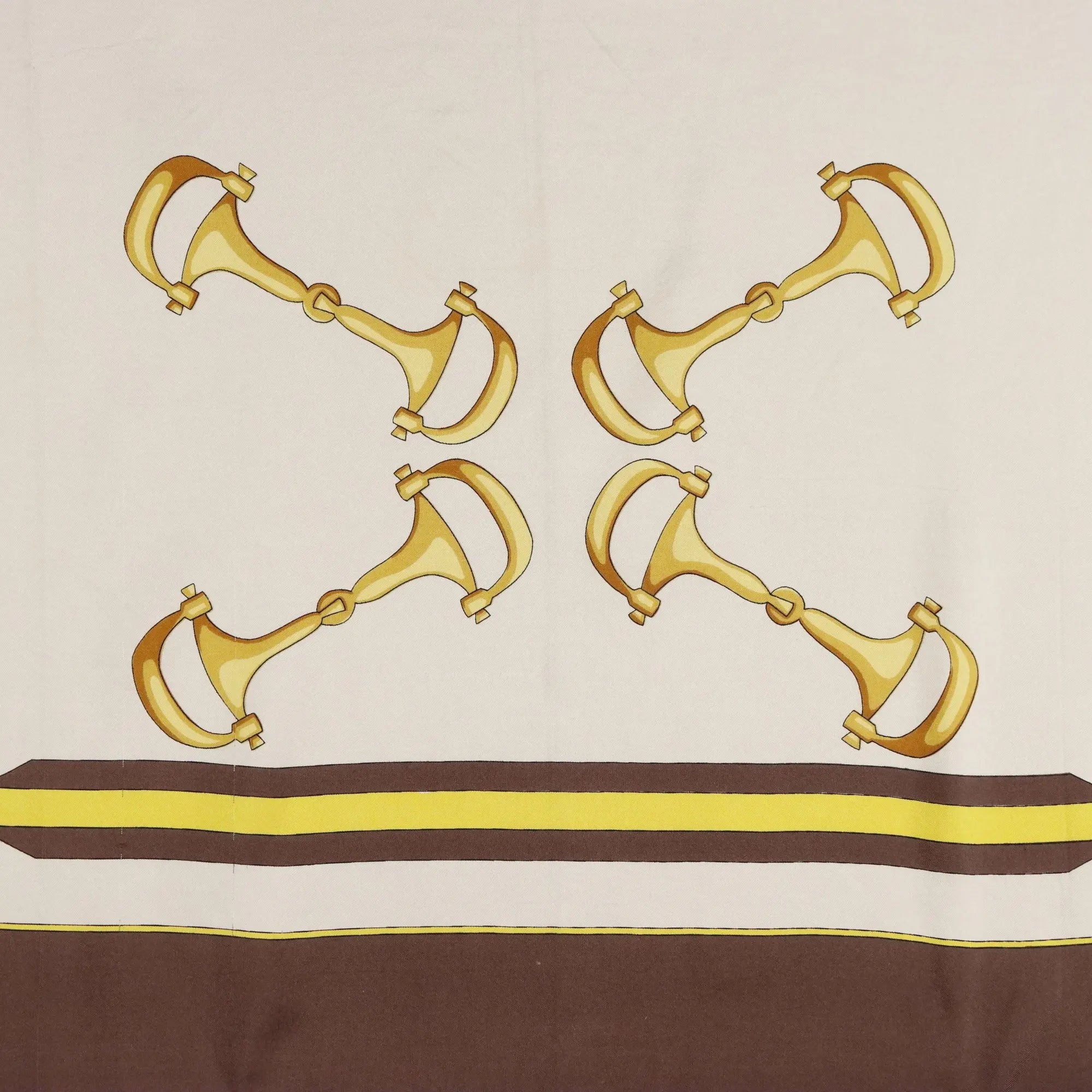 Vintage Gucci Scarf Silk Twill Gilded Beads Italy 1970s