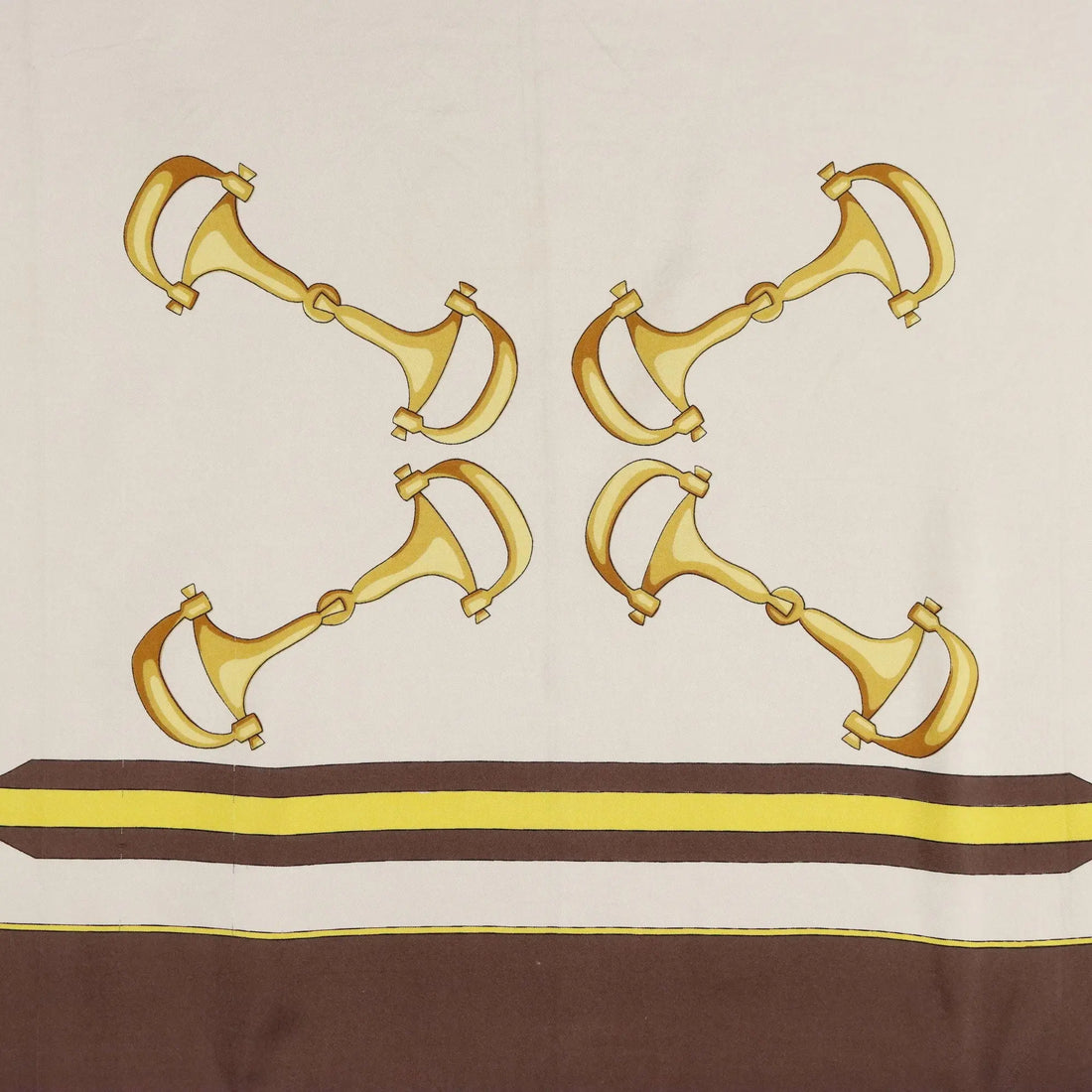 Vintage Gucci Scarf Silk Twill Gilded Beads Italy 1970s