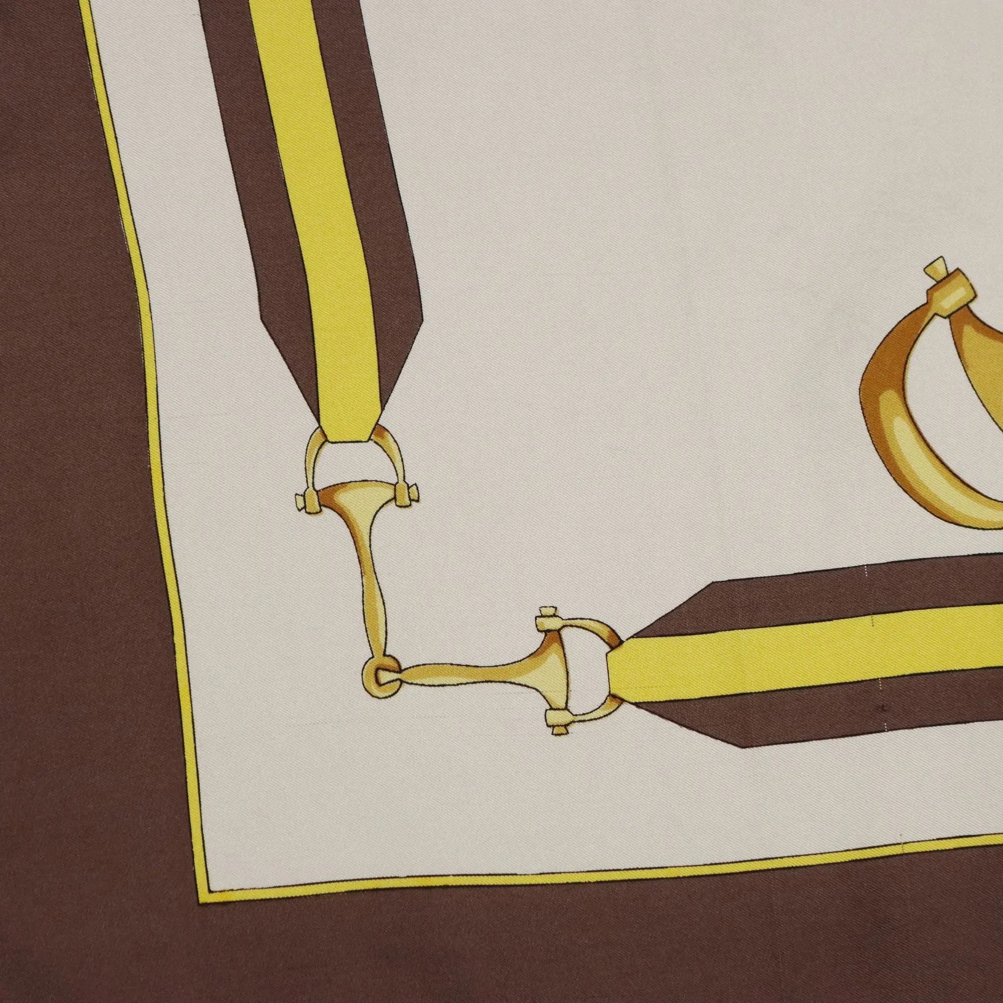 Vintage Gucci Scarf Silk Twill Gilded Beads Italy 1970s