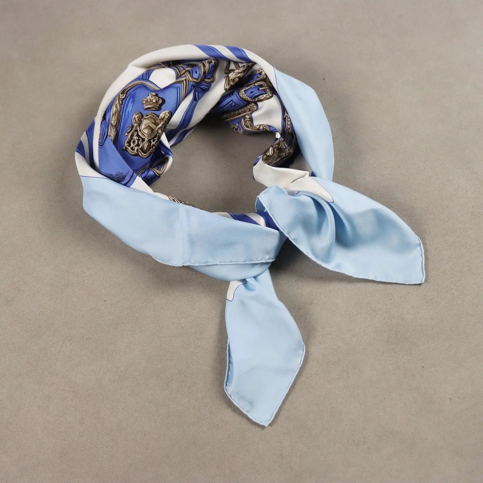 Hermès Vintage Silk Scarf Silk Hugo Grygkar France 1980s
