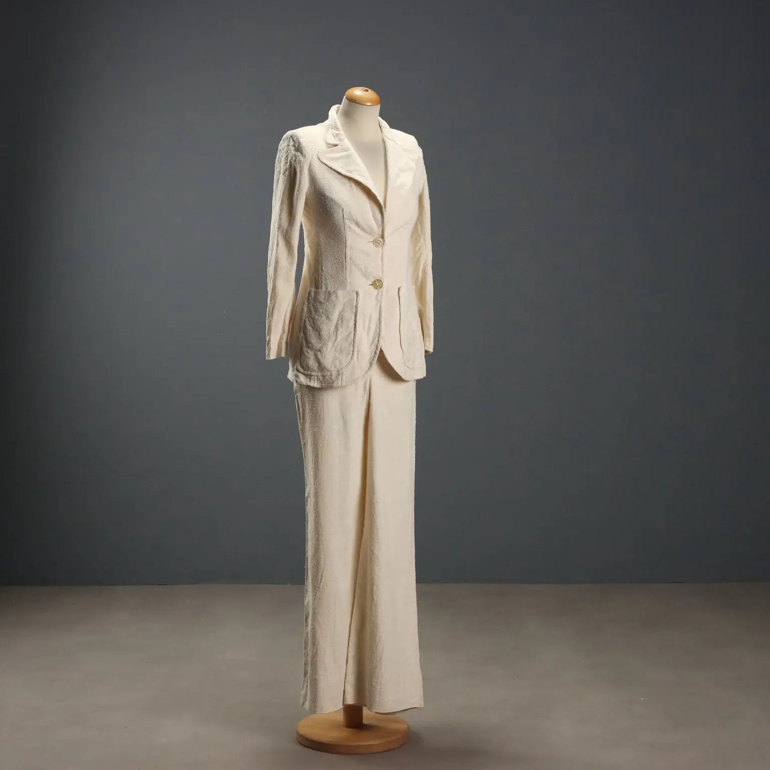Krizia Vintage Suit Jacket and Trousers Cotton UK Size 10/12 1960s