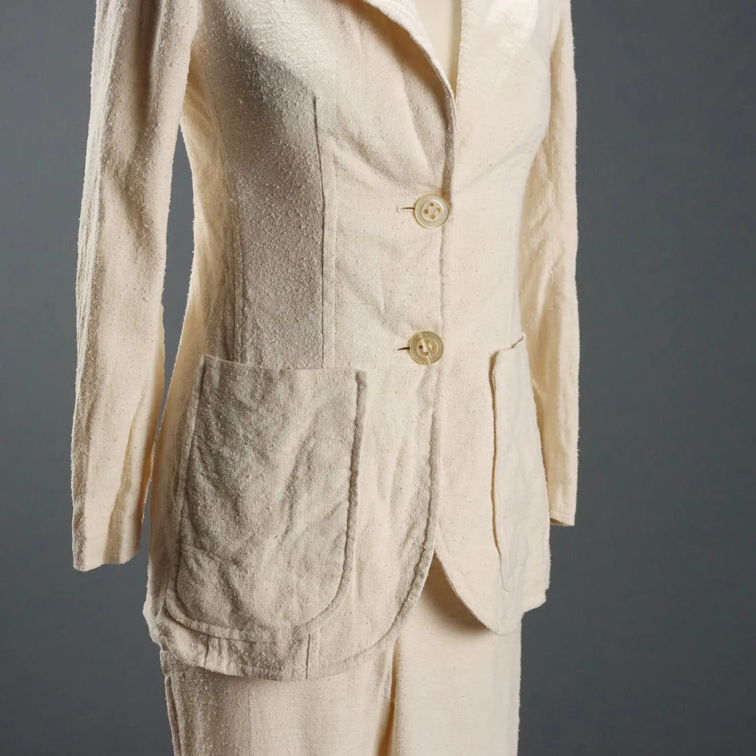 Krizia Vintage Suit Jacket and Trousers Cotton UK Size 10/12 1960s