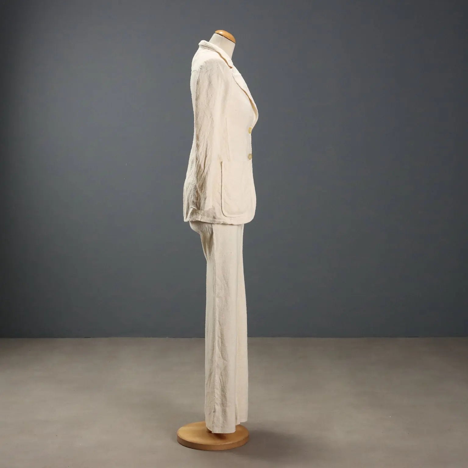 Krizia Vintage Suit Jacket and Trousers Cotton UK Size 10/12 1960s
