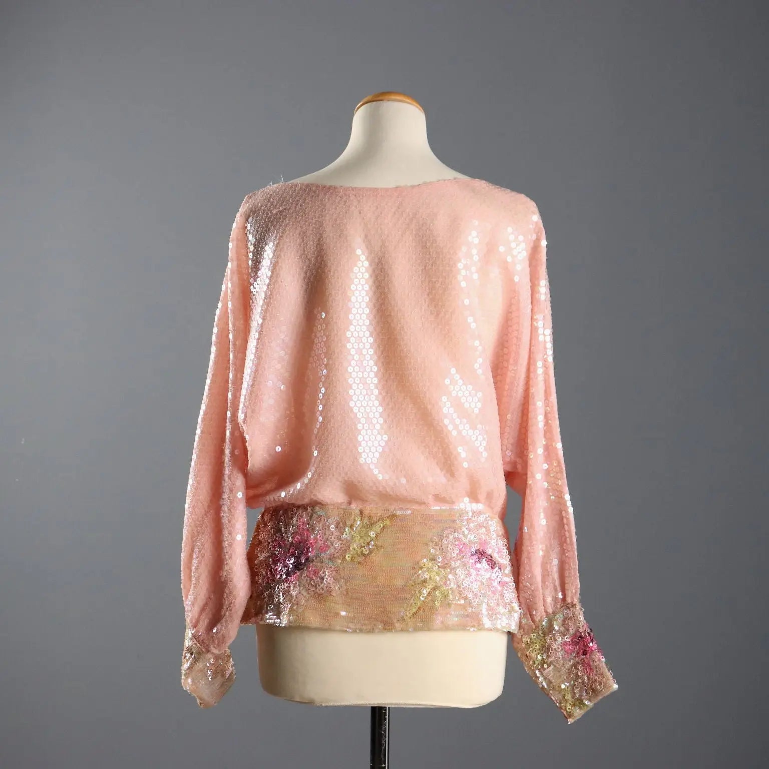 Vintage Shirt Silk Beads UK Size 12 Italy 1980s