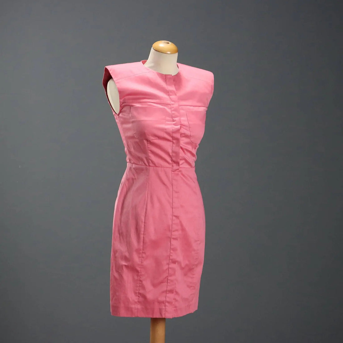 Krizia Vintage Dress Pink Cotton UK Size 10 Italy 1990s
