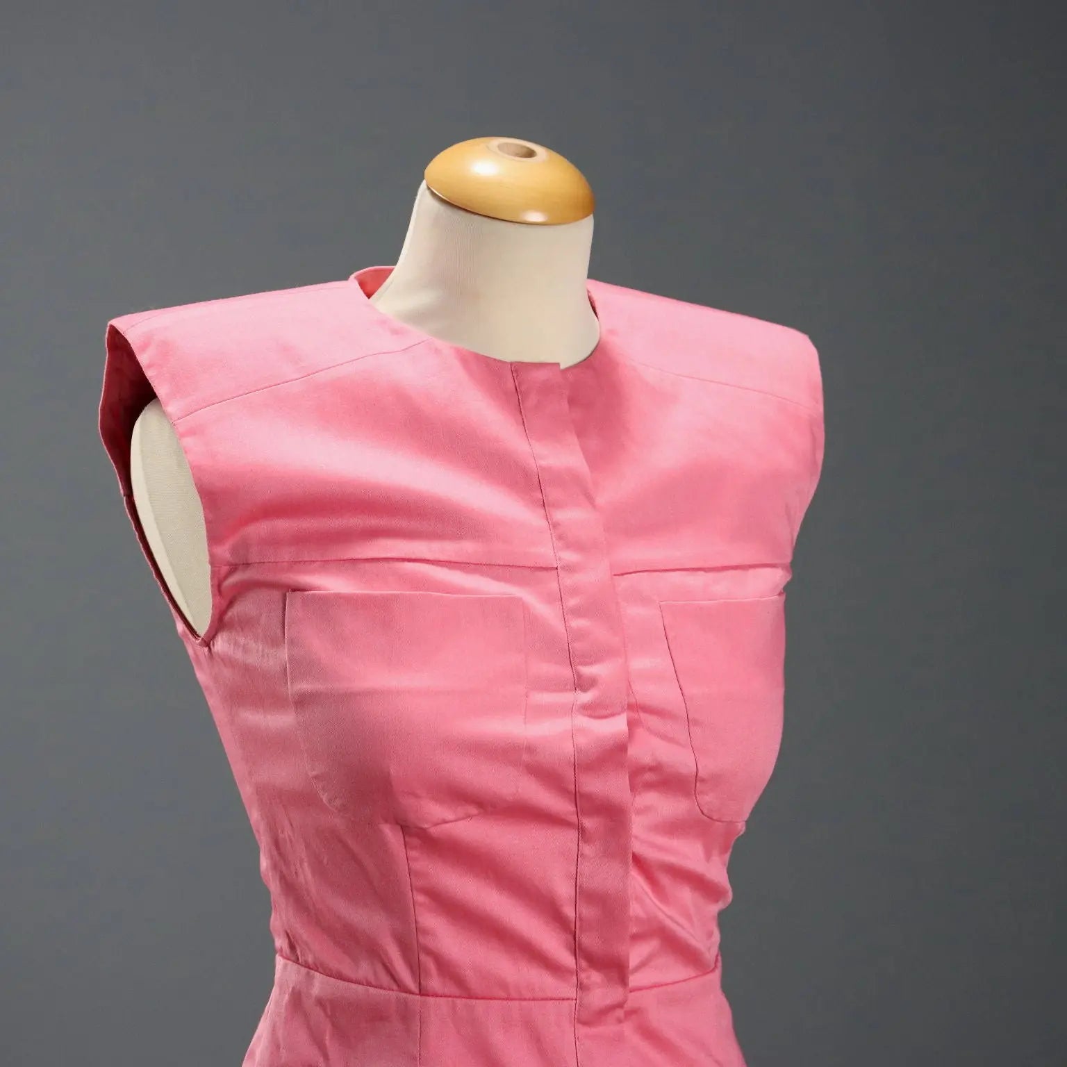 Krizia Vintage Dress Pink Cotton UK Size 10 Italy 1990s