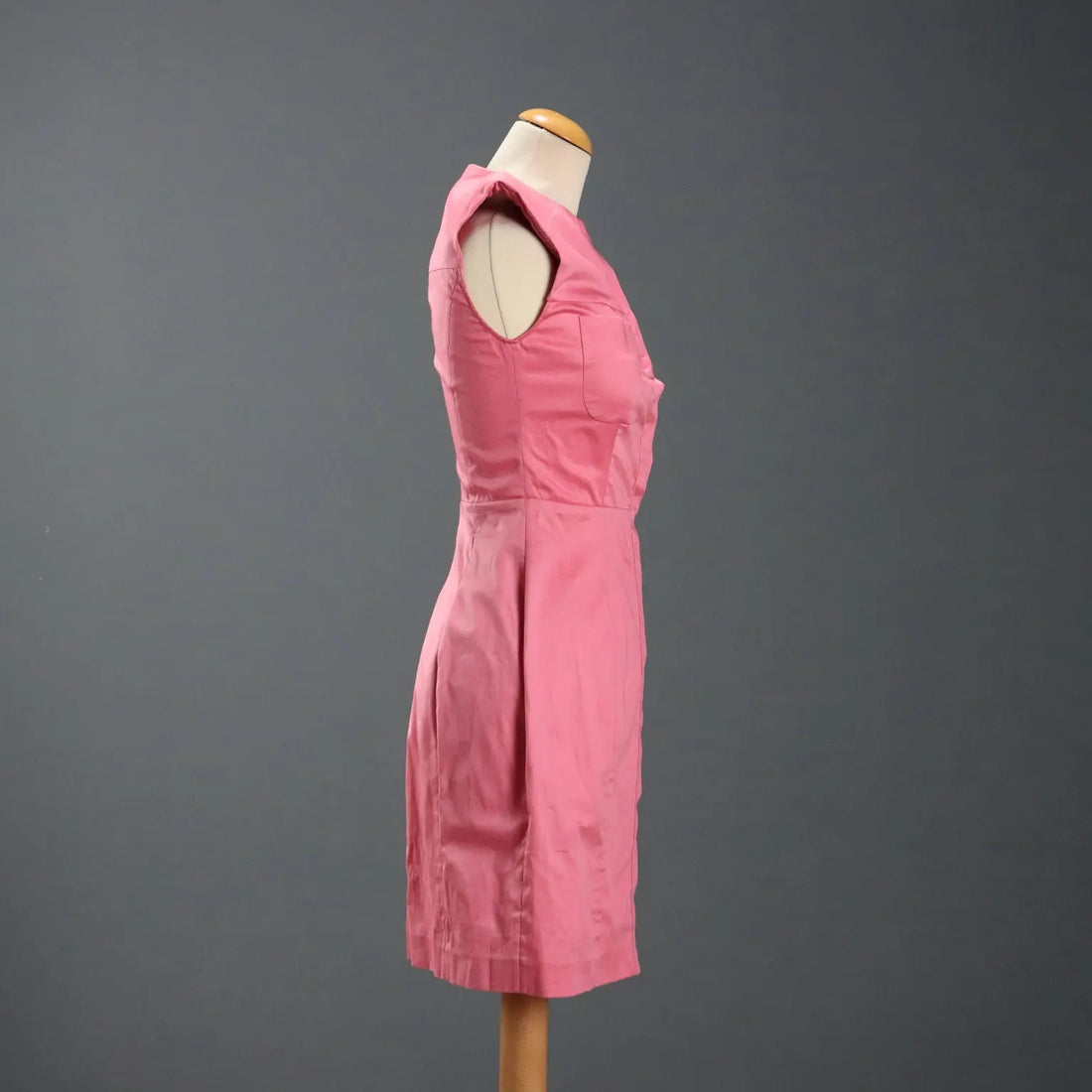 Krizia Vintage Dress Pink Cotton UK Size 10 Italy 1990s