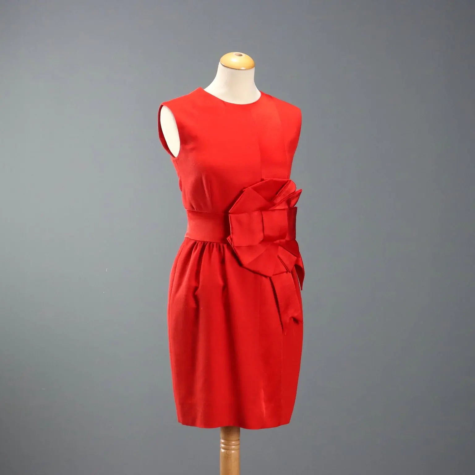 Moschino Couture Vintage Dress Mixed Wool UK Size 10/12 1980s