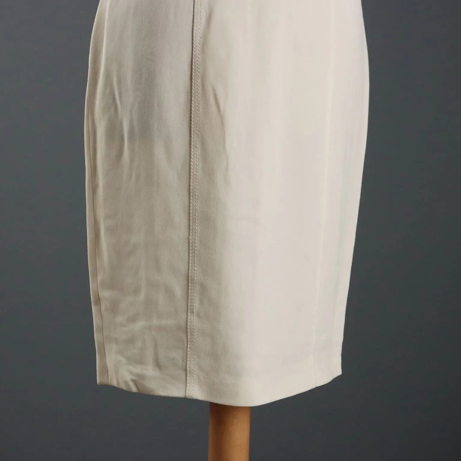 Gai Mattiolo White Dress Acetate Viscosa UK Size 14 1990s