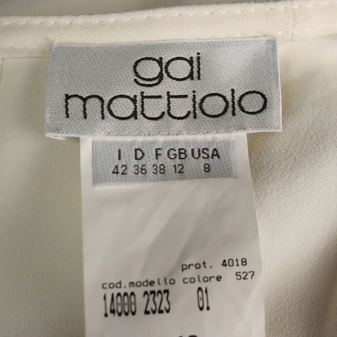 Gai Mattiolo White Dress Acetate Viscosa UK Size 14 1990s