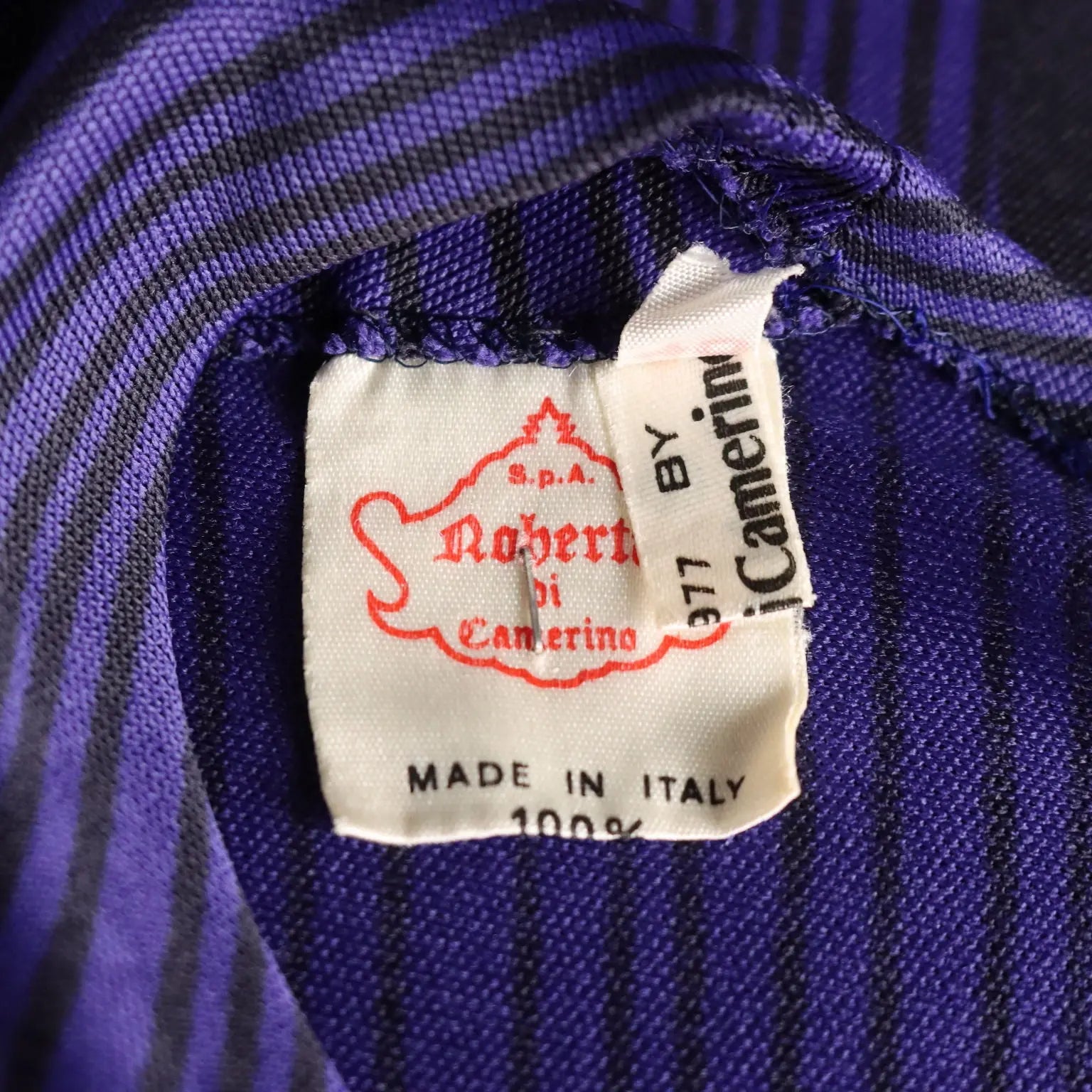 Roberta di Camerino Vintage Dress Purple Jersey UK Size 12 1970s