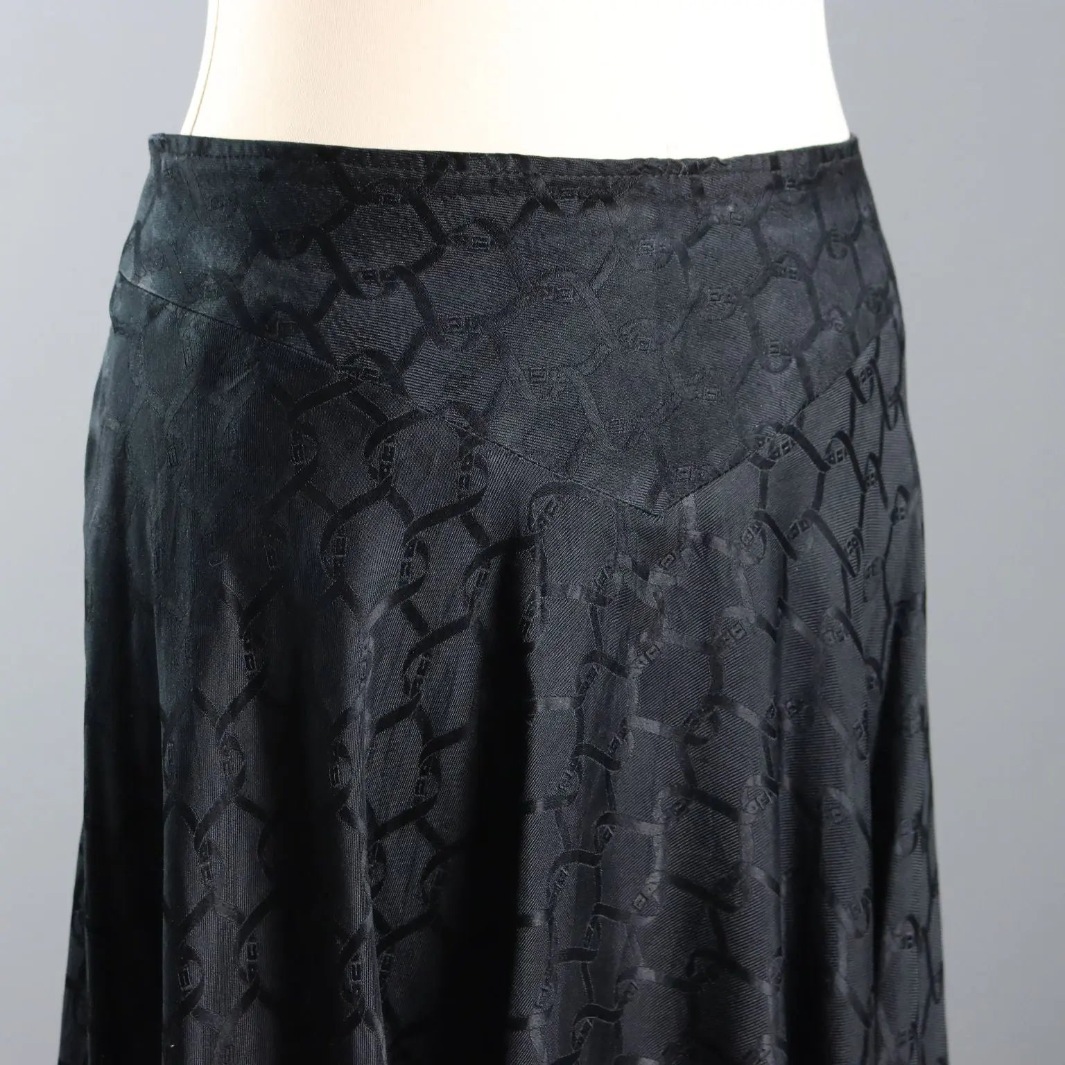Roberta di Camerino Vintage Skirt Jacquard Silk UK Size 12 1970s