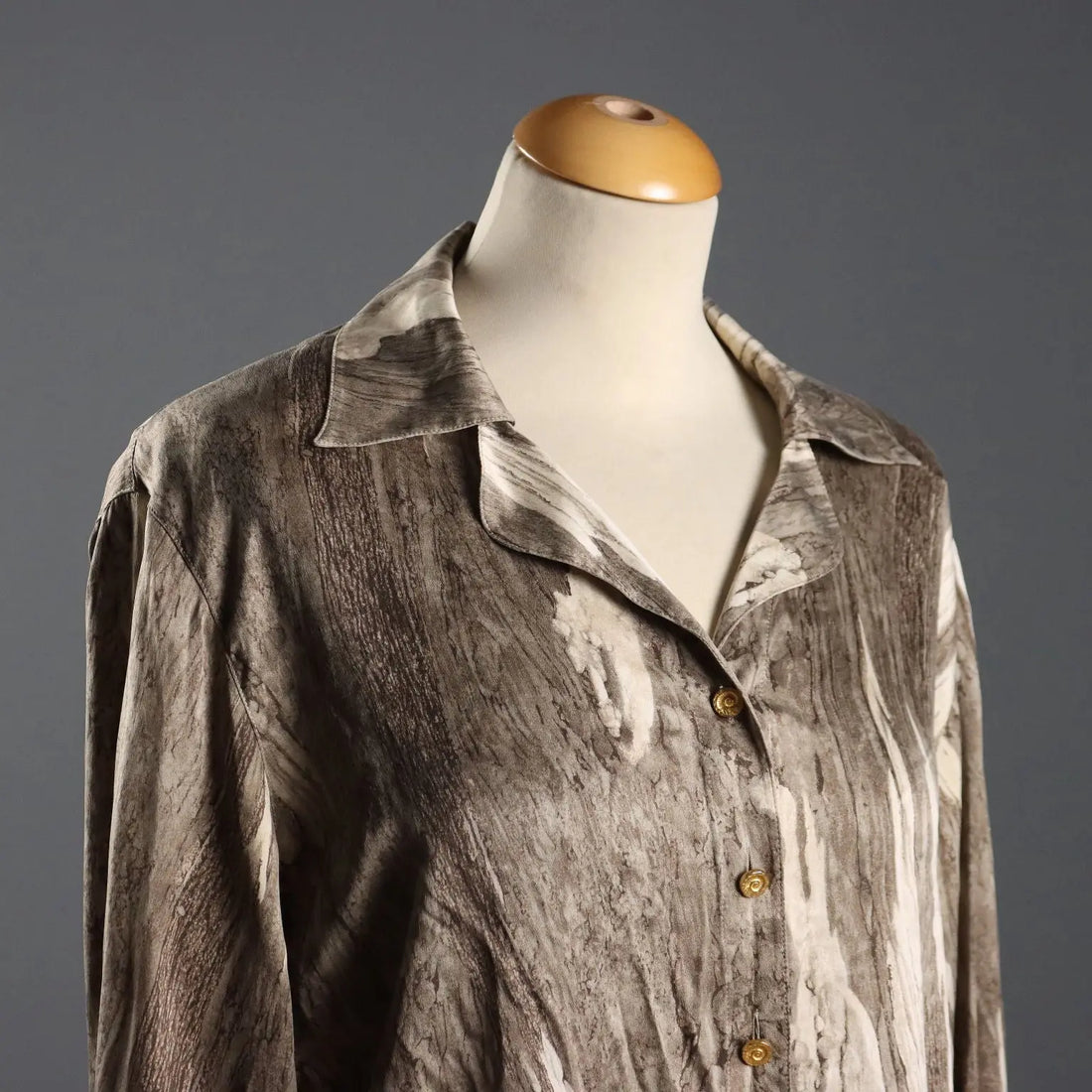 Escada Vintage Printed Shirt Silk UK Size 12 Germany 1980s